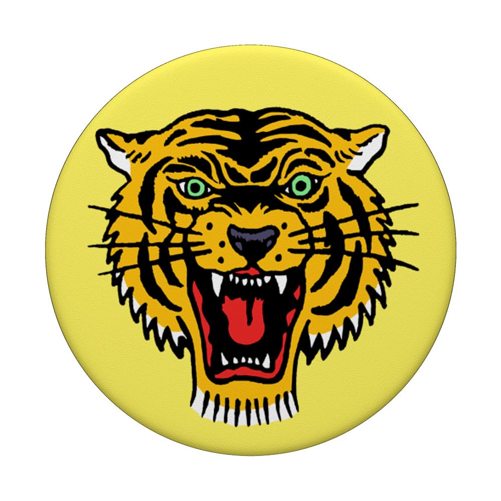 Japanese Tiger Tattoo Design PopSockets PopGrip - Interchangeable Phone Grip for iPhone, Samsung & Smartphones - Perfect for Gaming, Selfies & Daily Use