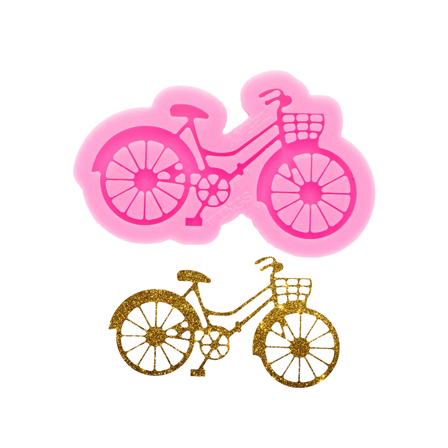 Shiny Angel Wings Bicycle Resin Molds - Silicone Epoxy Jewelry Making Molds for DIY Necklace & Polymer Clay Crafts - Perfect for Handmade Gifts & Home Decor
