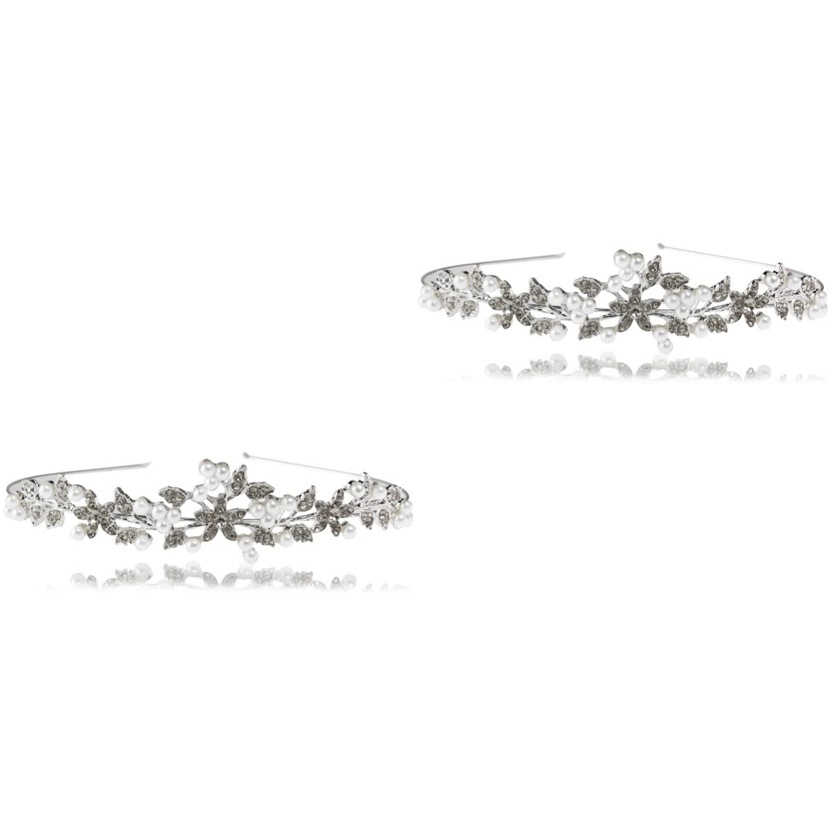 Minkissy 2PCS Wedding Hair Accessories - Rhinestone Bridal Tiara & Pearl Headband for Bride, Women's Wedding Birthday Party - Perfect for Bridal Shower, Bachelorette, Prom & Formal Events