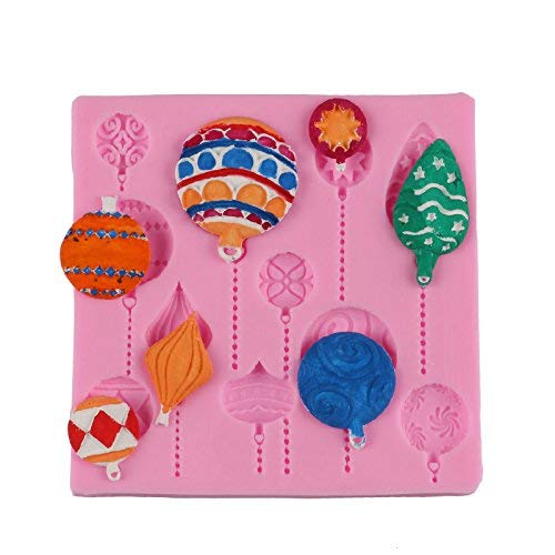 Christmas Ornament Silicone Baking Molds - XMAS Holiday Cake Decorating Tools, Fondant & Gumpaste Cupcake Toppers, Non-Stick Resin Clay Chocolate Candy Molds (Hot Air Balloon Design) - Perfect for Holiday Baking, Party Treats & DIY Craft Projects