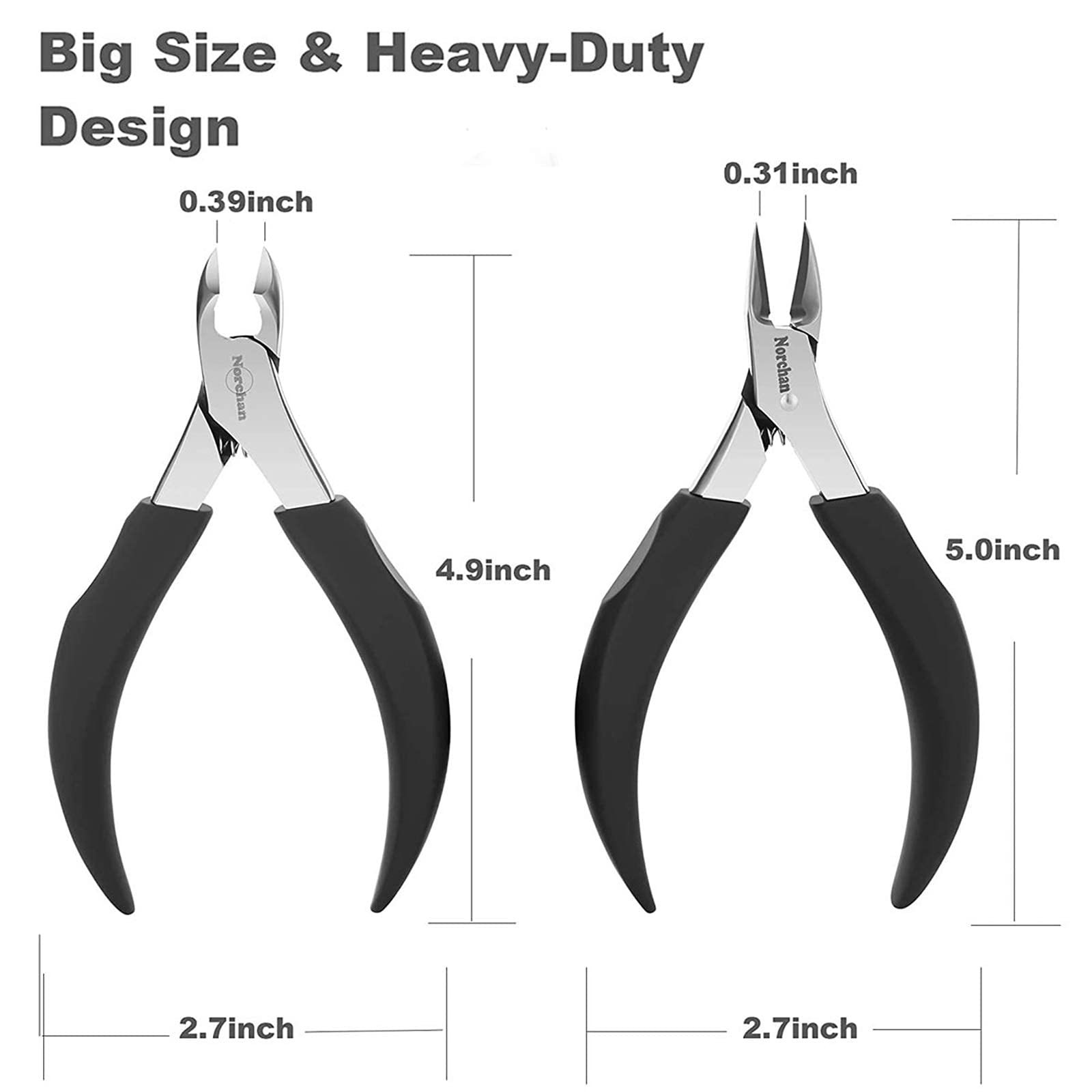 **Heavy Duty Ingrown Toenail Clippers for Thick Nails - Extra Large 4PCS Set - Professional Pedicure Tool for Seniors & Adults - Perfect for Home, Salon & Travel Use**