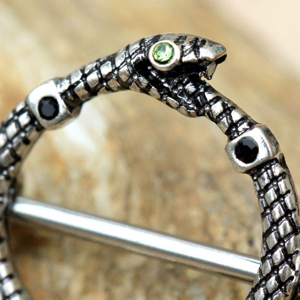 Stainless Steel Snake Nipple Shield - Gothic Jewelry for Piercing Care