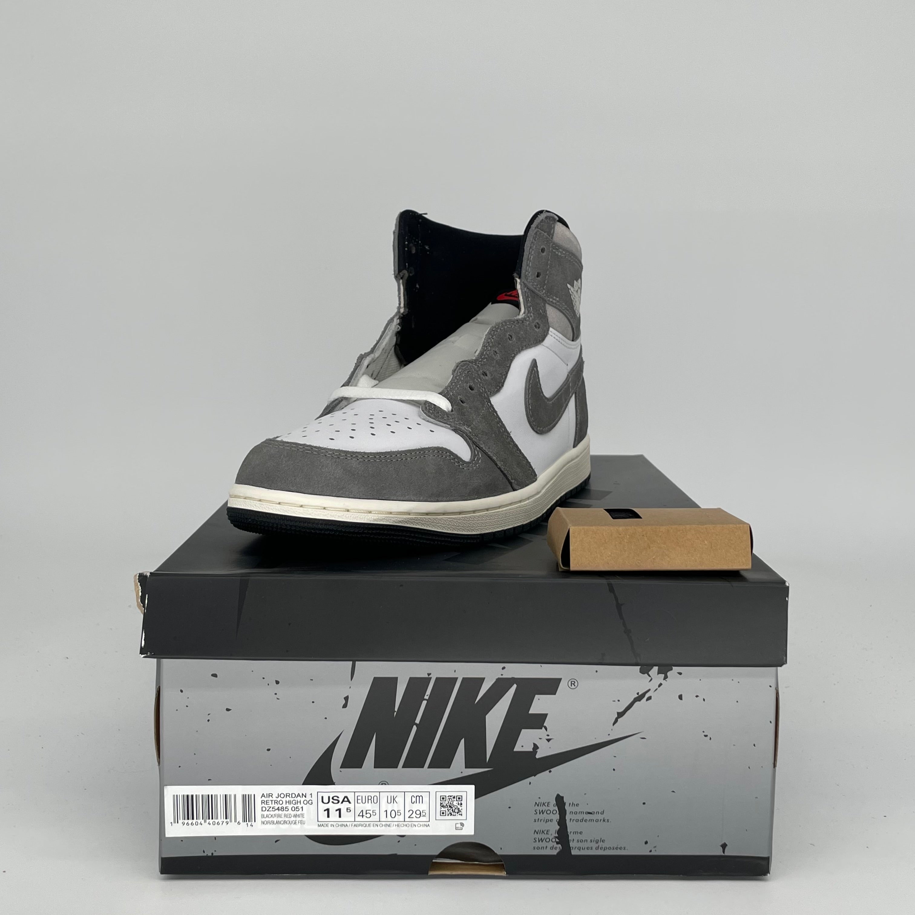 Air Jordan 1 Washed Black Men's Basketball Shoes Size 11.5 - DZ5485-051 | Retro High-Top Sneakers for Streetwear & Casual Outfits