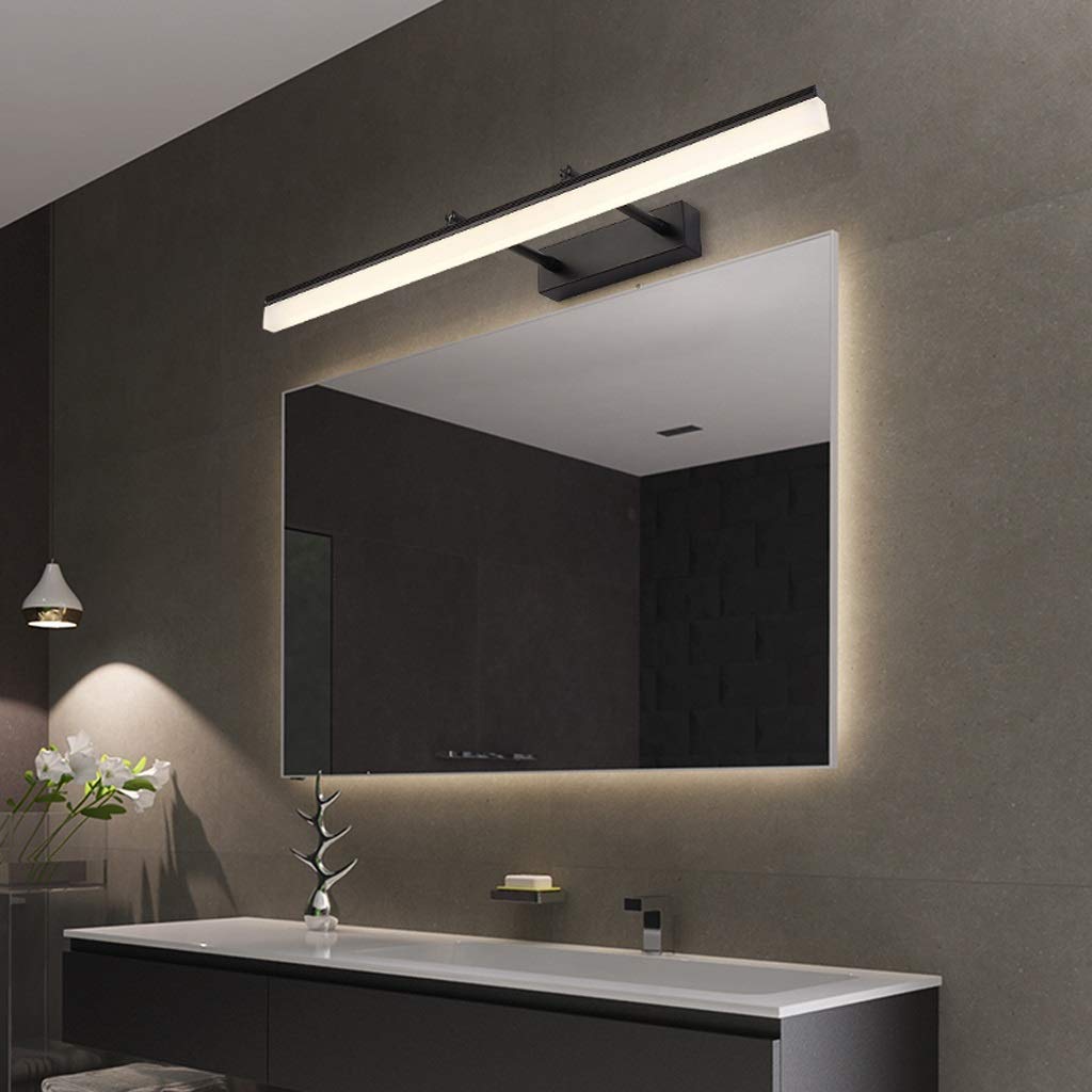 LED Mirror Light with Anti-Fog - Modern Minimalist Bathroom Wall Lamp for Makeup Vanity & Dressing Table - Black Home Decor Lighting for Bathroom Cabinets & Vanity Areas