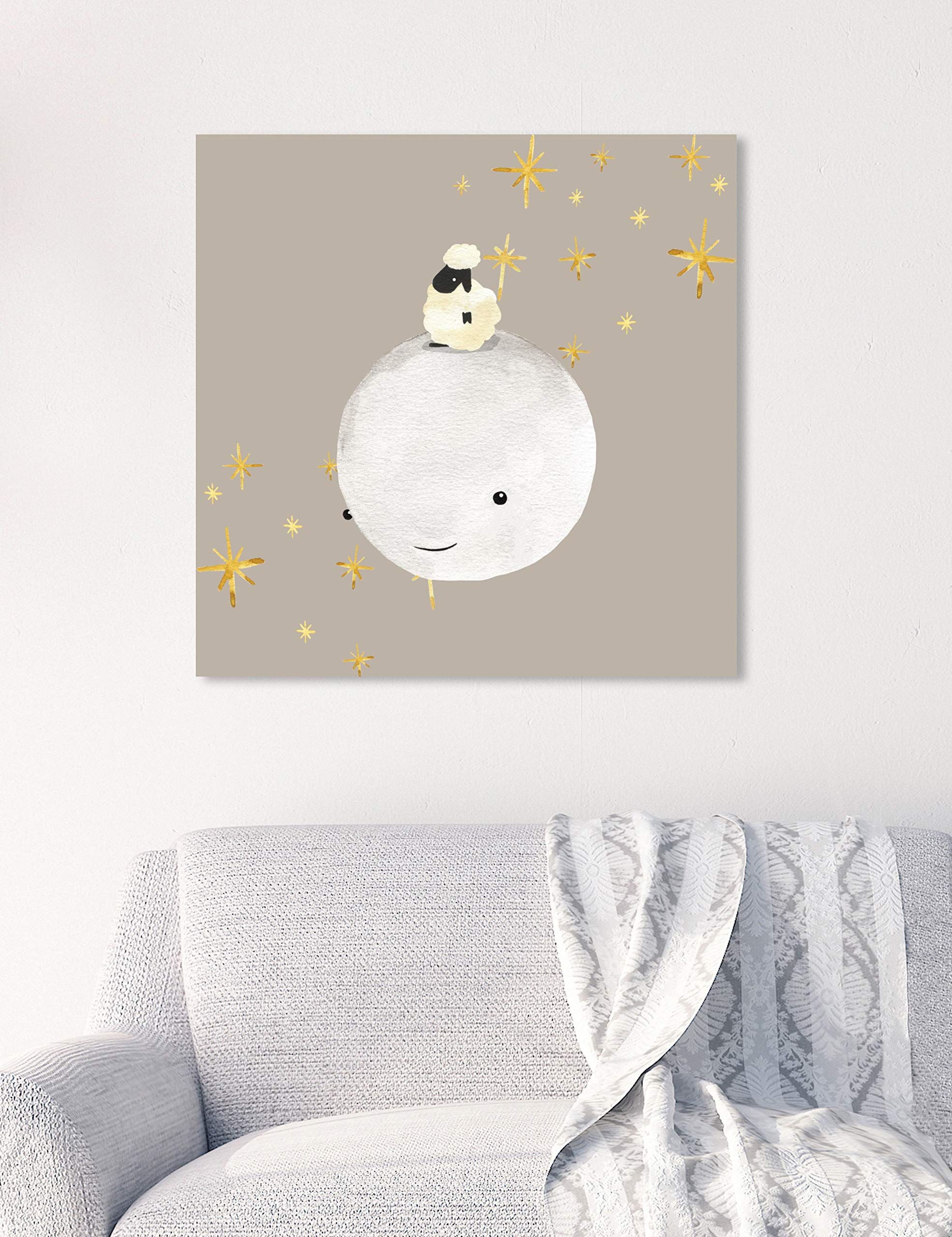Sheep and Moon Best Friends Wall Art Canvas Print - 20