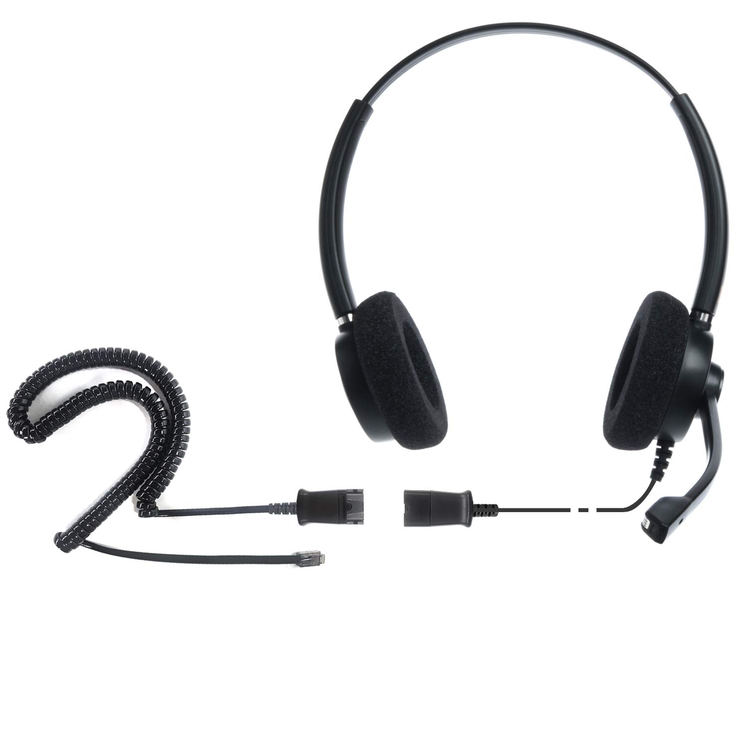 IPD IPH-165 Noise Cancelling Office Headset with Microphone - Compatible with Polycom VVX, Aastra, Avaya, Nortel, Samsung & Mitel Landline Phones - Perfect for Call Centers, Remote Work & Business Communications