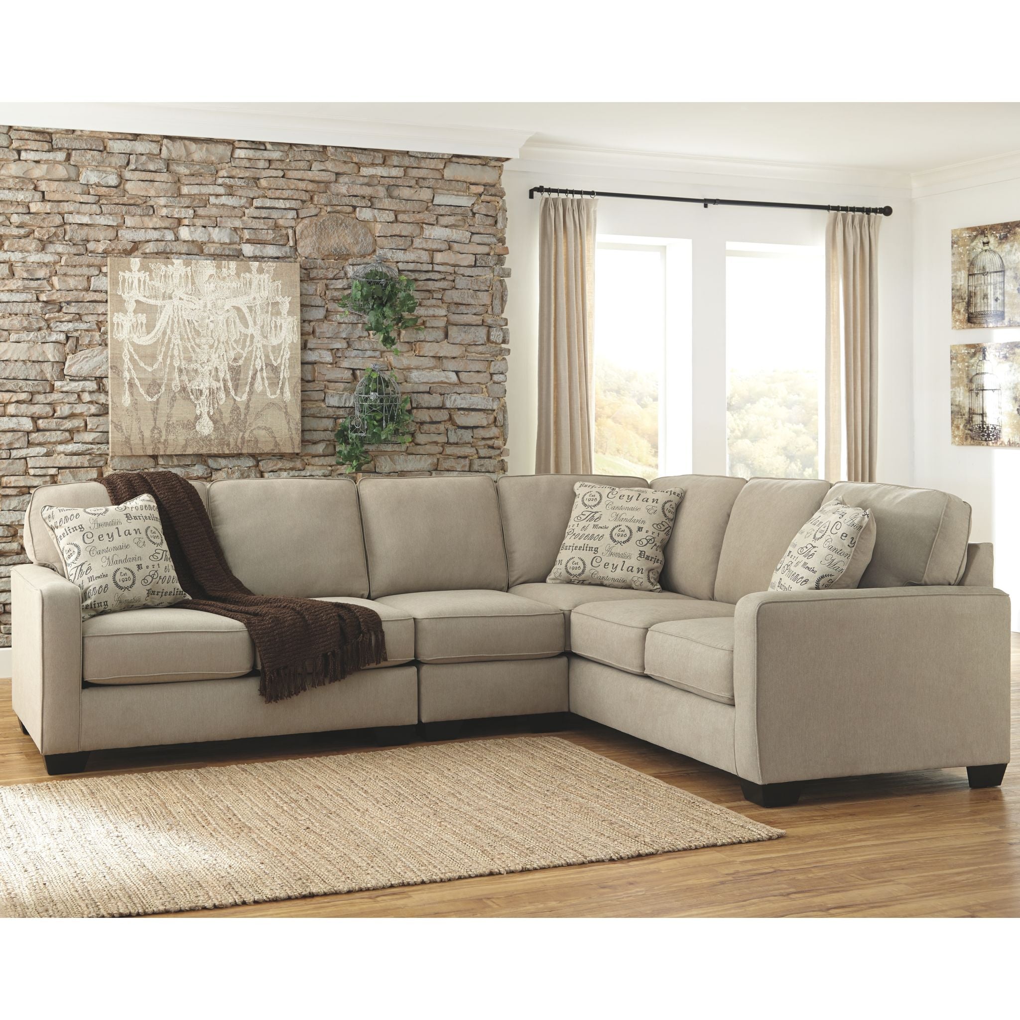 Alenya 3-Piece Sectional Sofa Set - Modern L-Shaped Couch with Chaise Lounge for Living Room, Apartment & Home Theater Comfortable Seating