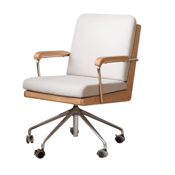 Premium Oak Solid Wood Office Chair with Lumbar Support - Ergonomic Design for Home & Office Workspaces, Conference Rooms, and Study Areas