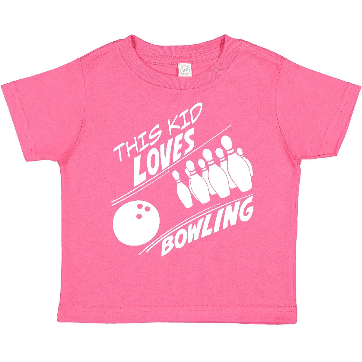 Inktastic This Kid Loves Bowling Toddler T-Shirt - Cute Bowling Themed Cotton Tee for Toddlers - Perfect for Birthday Parties, Family Outings & Bowling Alley Fun