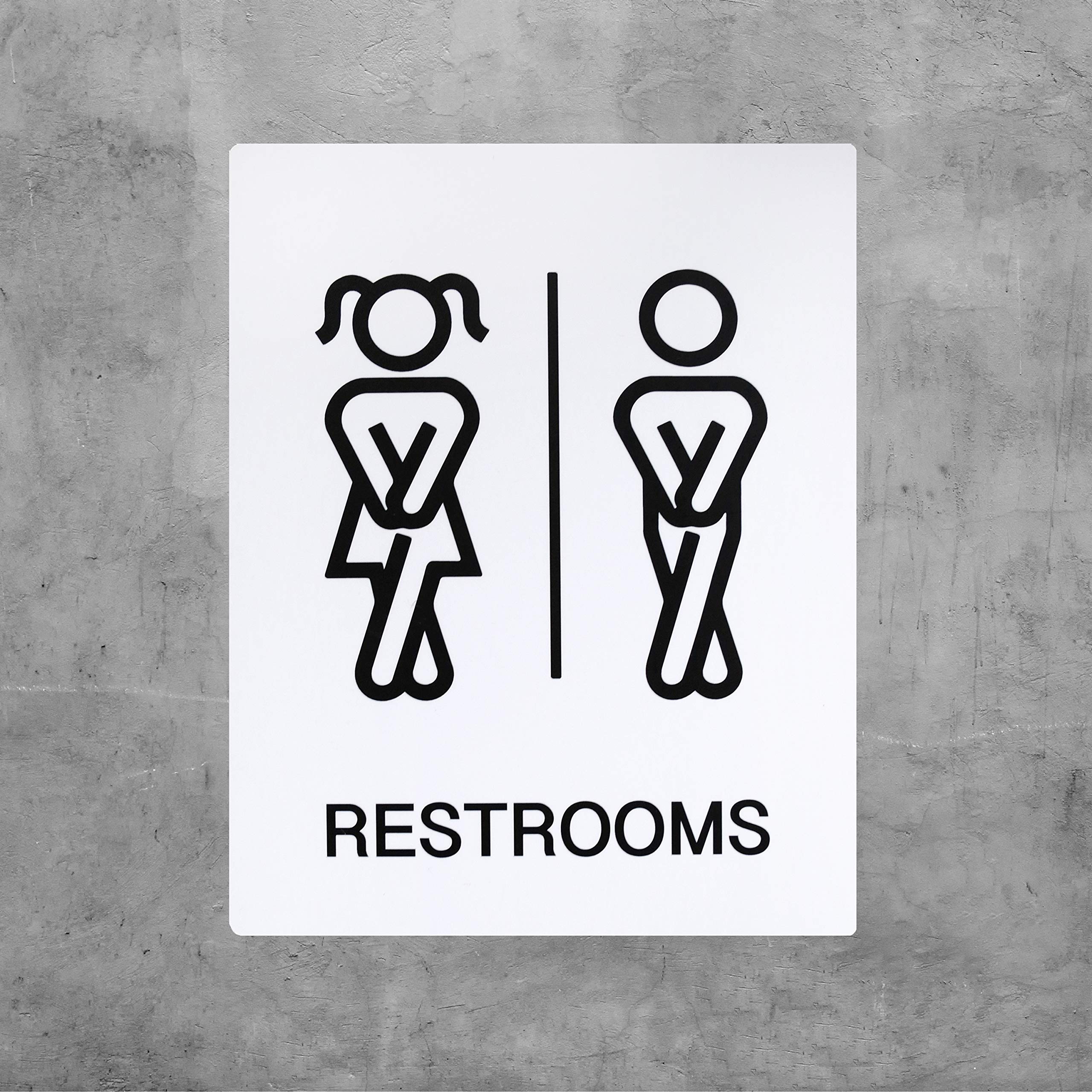 Funny Toilet Signs with Adhesive - Double Sided 5.3x6.7
