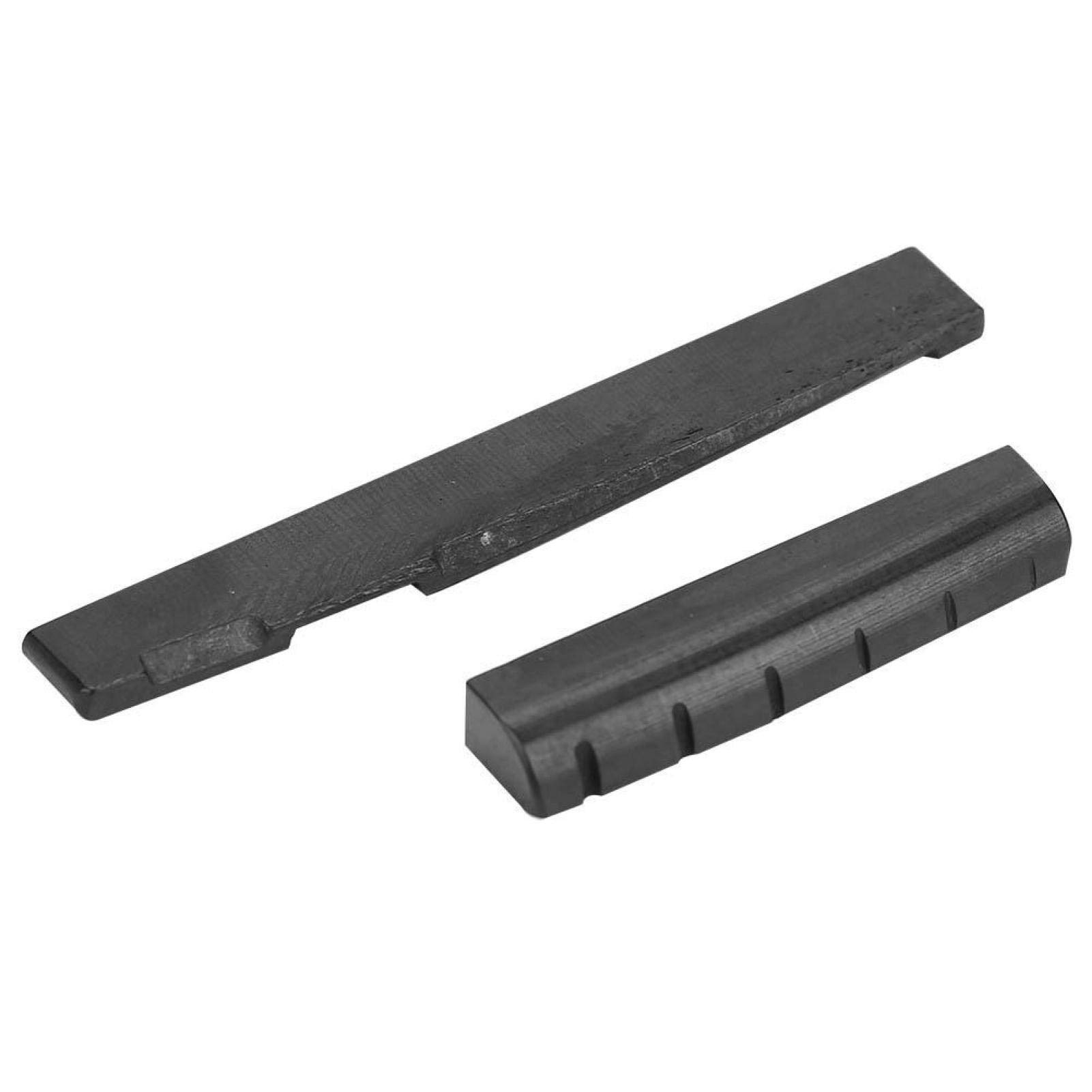 Premium Bone Guitar Saddle & Nut Set for 6-String Acoustic Guitars - Durable, Smooth Surface - Perfect for Guitar Players & Musicians (Black) - Ideal for String Action Adjustment & Enhanced Sound Quality