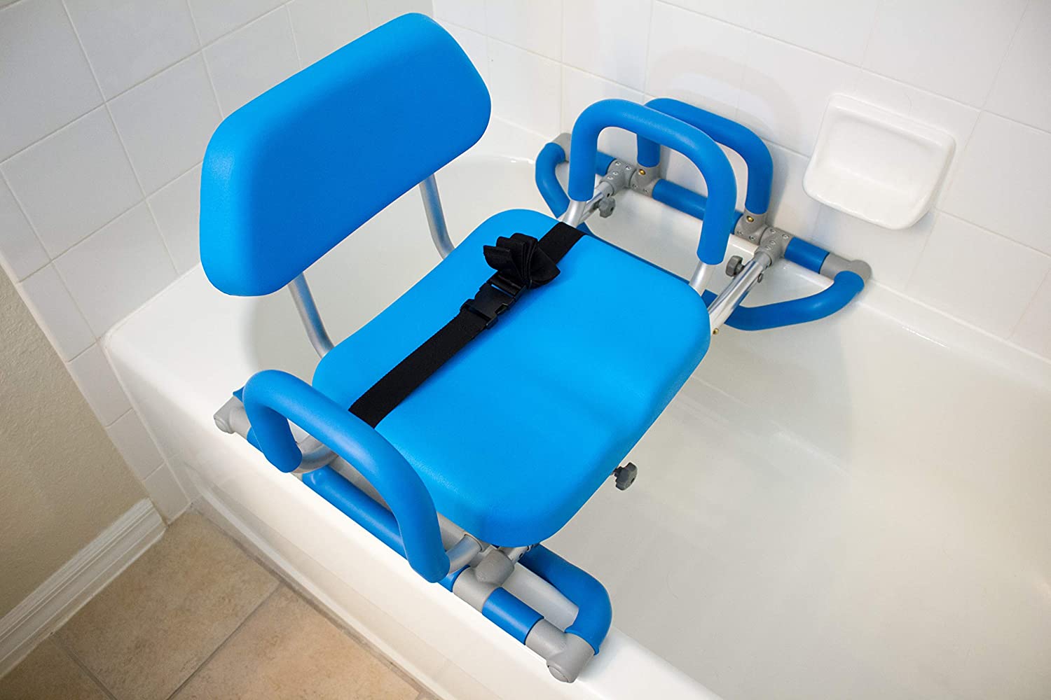HydroSlide Sliding Bath Chair with Swivel Seat - Adjustable Shower Chair for Elderly & Disabled - Non-Slip Bathroom Safety Seat for Seniors, Handicap & Post-Surgery Recovery (Ideal for Bathing, Showering & Mobility Assistance)