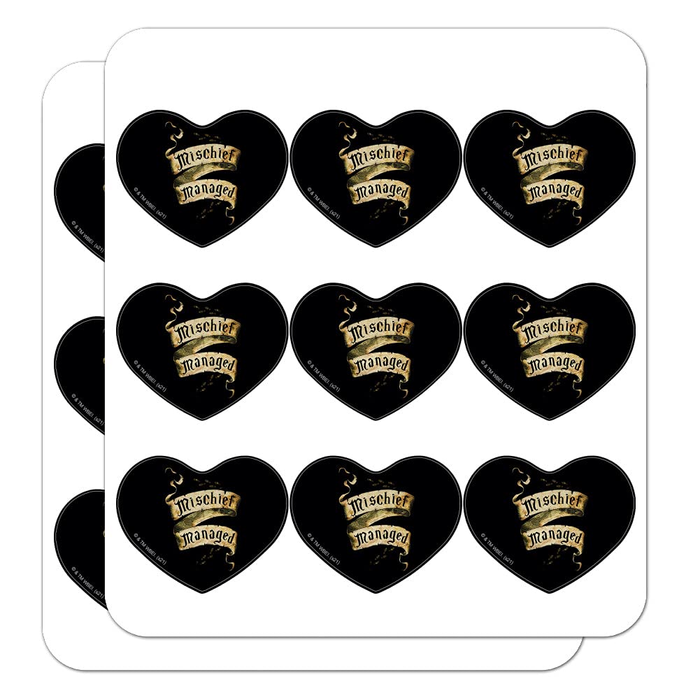 Harry Potter Mischief Managed Heart Shaped Planner Stickers - Scrapbook, Journal & DIY Craft Supplies for Fans - Perfect for Bullet Journals, Planners, Scrapbooking & Gift Giving
