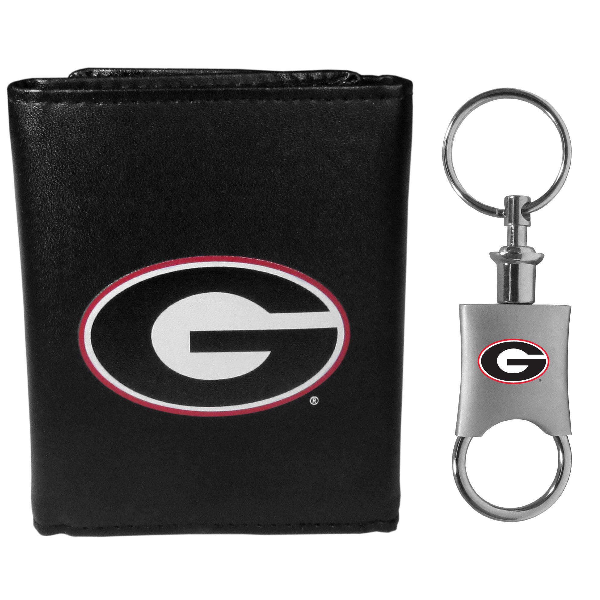 Premium Siskiyou Genuine Leather Tri-Fold Wallet with Valet Key Chain - Stylish & Functional for Men's Everyday Carry, Travel & Business Use