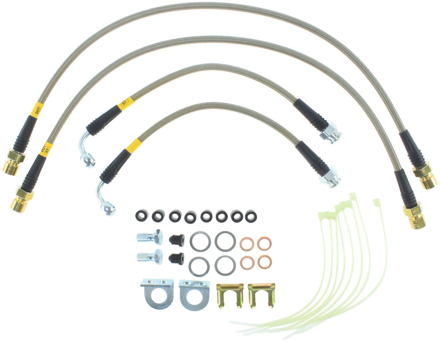 Stoptech 950.61507 SS Brake Line Kit - High Performance Stainless Steel Brake Lines for Enhanced Safety & Durability | Perfect for Racing, Off-Road & Daily Driving