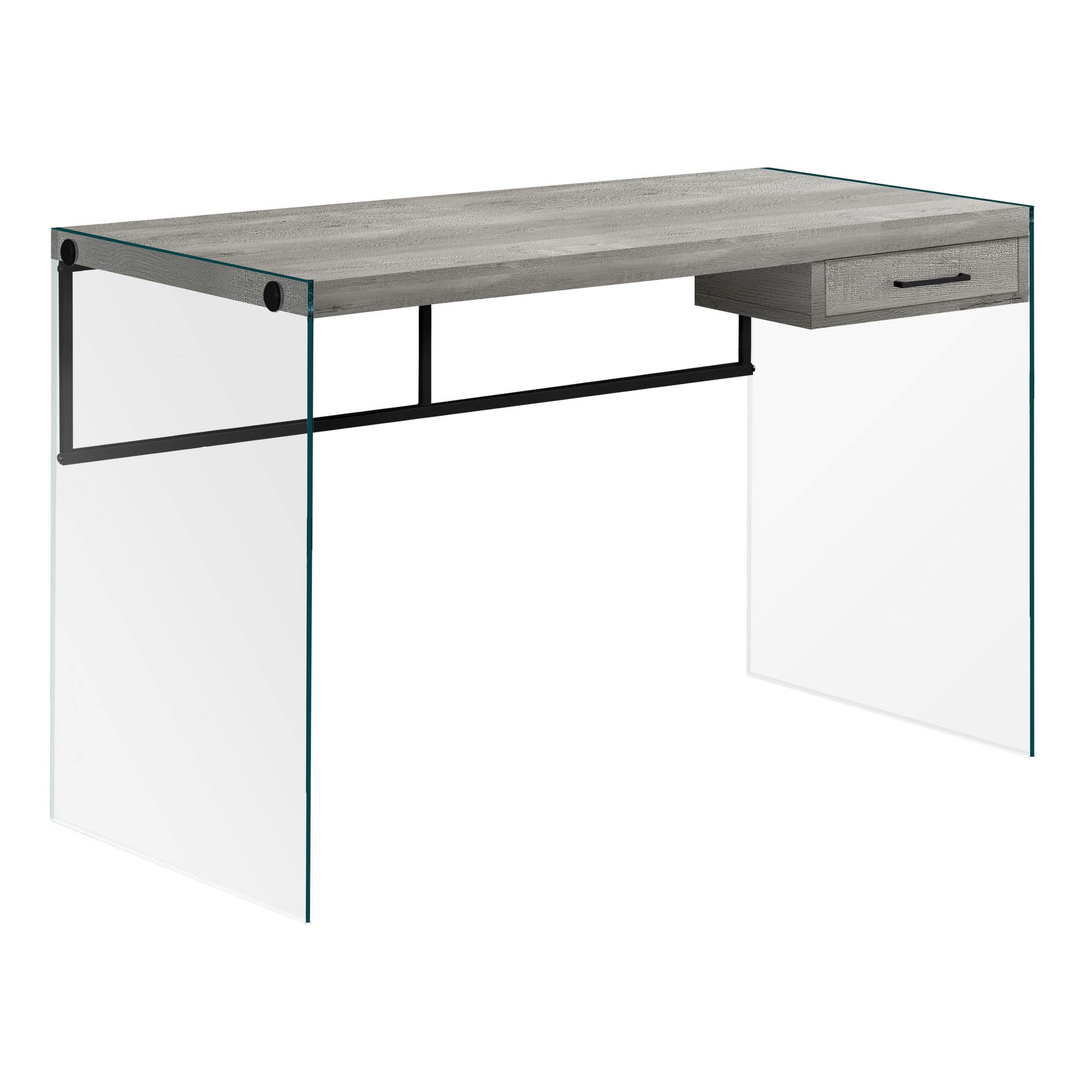 Ergode 48-Inch Computer Desk with Reclaimed Wood & Glass Panels - Modern Home Office Desk for Work & Study, Perfect for Small Spaces & Minimalist Decor