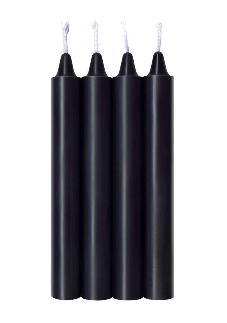 The 9's Make Me Melt Sensual Warm-Drip Candles - 4 Pack Jet Black Scented Candles for Romantic Nights, Bath Relaxation & Home Decor