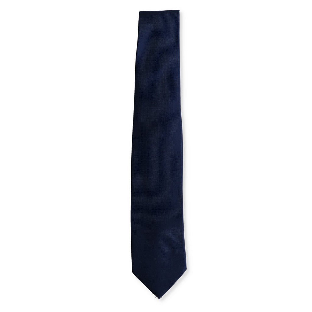 HENRY SARTORIAL X CANTINI Navy Blue Plain Woven Silk Tie for Men - Elegant Formal Necktie for Business, Weddings & Special Occasions