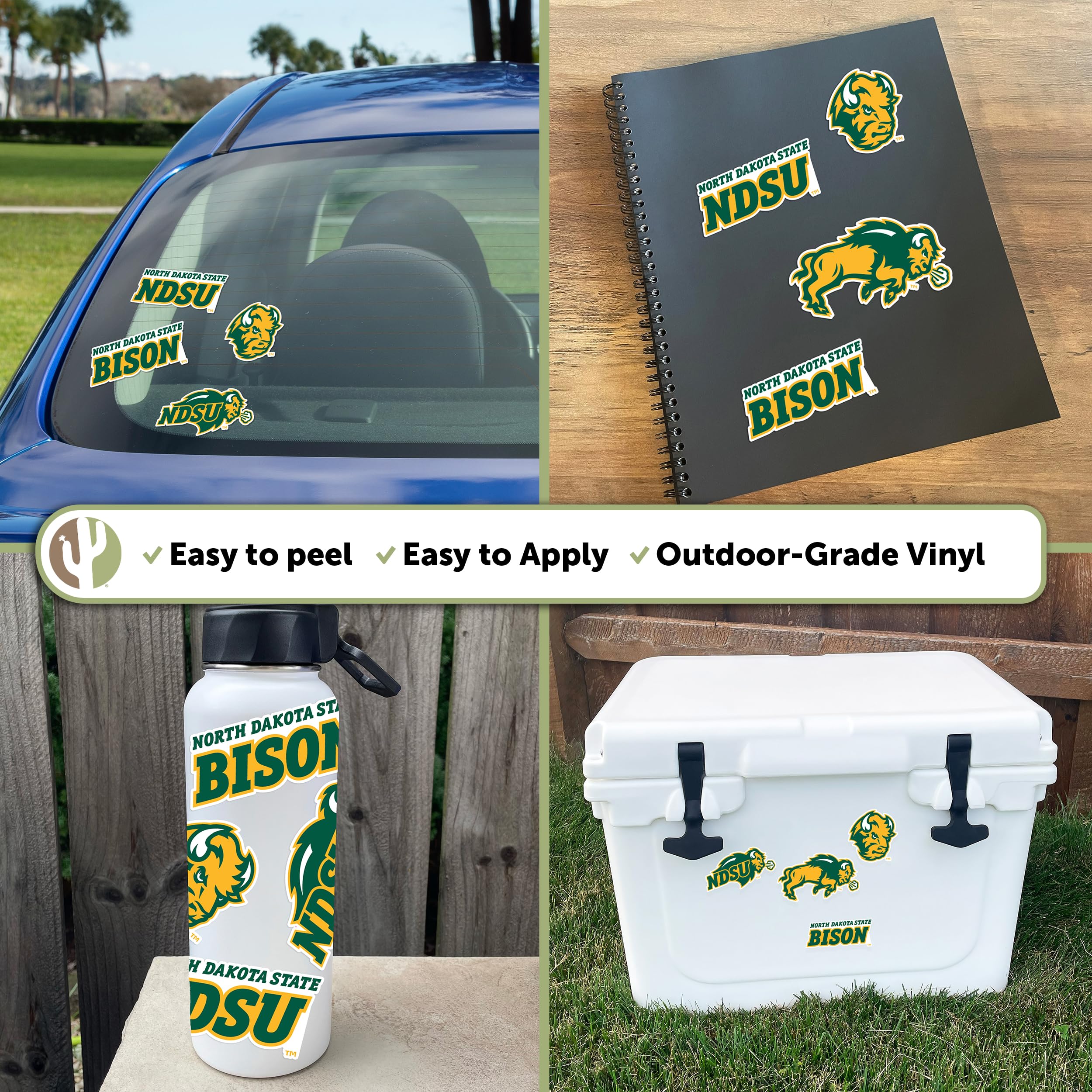 North Dakota State University Bison NDSU Vinyl Decals - Desert Cactus Design for Laptop, Water Bottle, Car & Scrapbook - Perfect for College Students, Alumni & Sports Fans