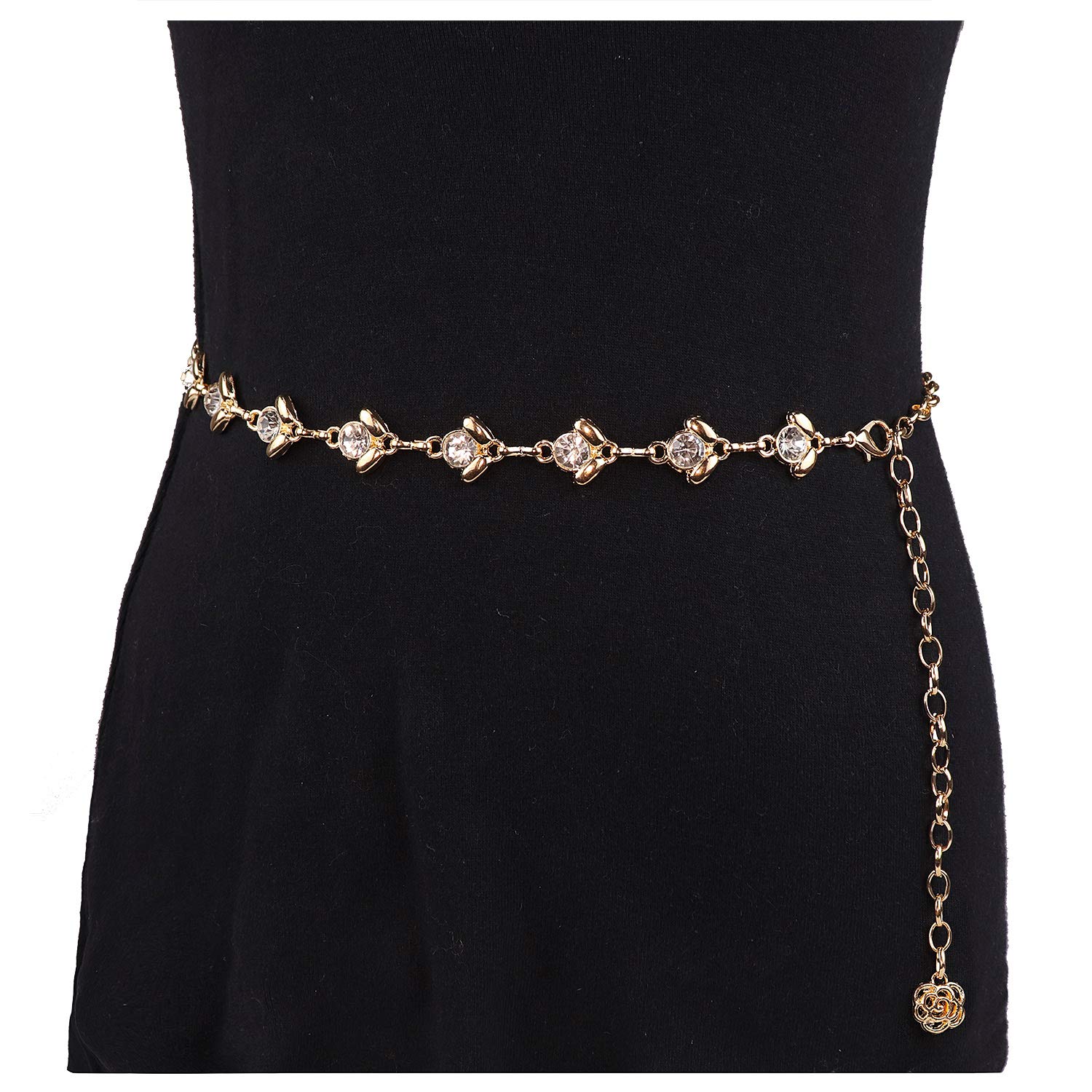 Elegant Rhinestone Waist Chain Belt for Women - Sparkling Body Jewelry for Dresses, Parties & Special Occasions
