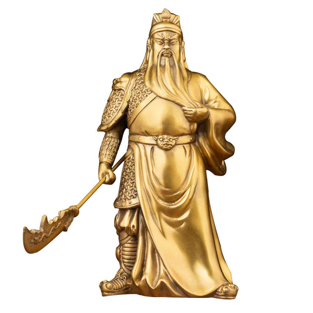 Guan Gong Statue - Chinese God of Wealth Figurine for Home & Office Decor, Feng Shui Sculpture, Study Desk Collection (14×10×29cm) - Perfect for Wealth Altar, Business Display & Cultural Gift