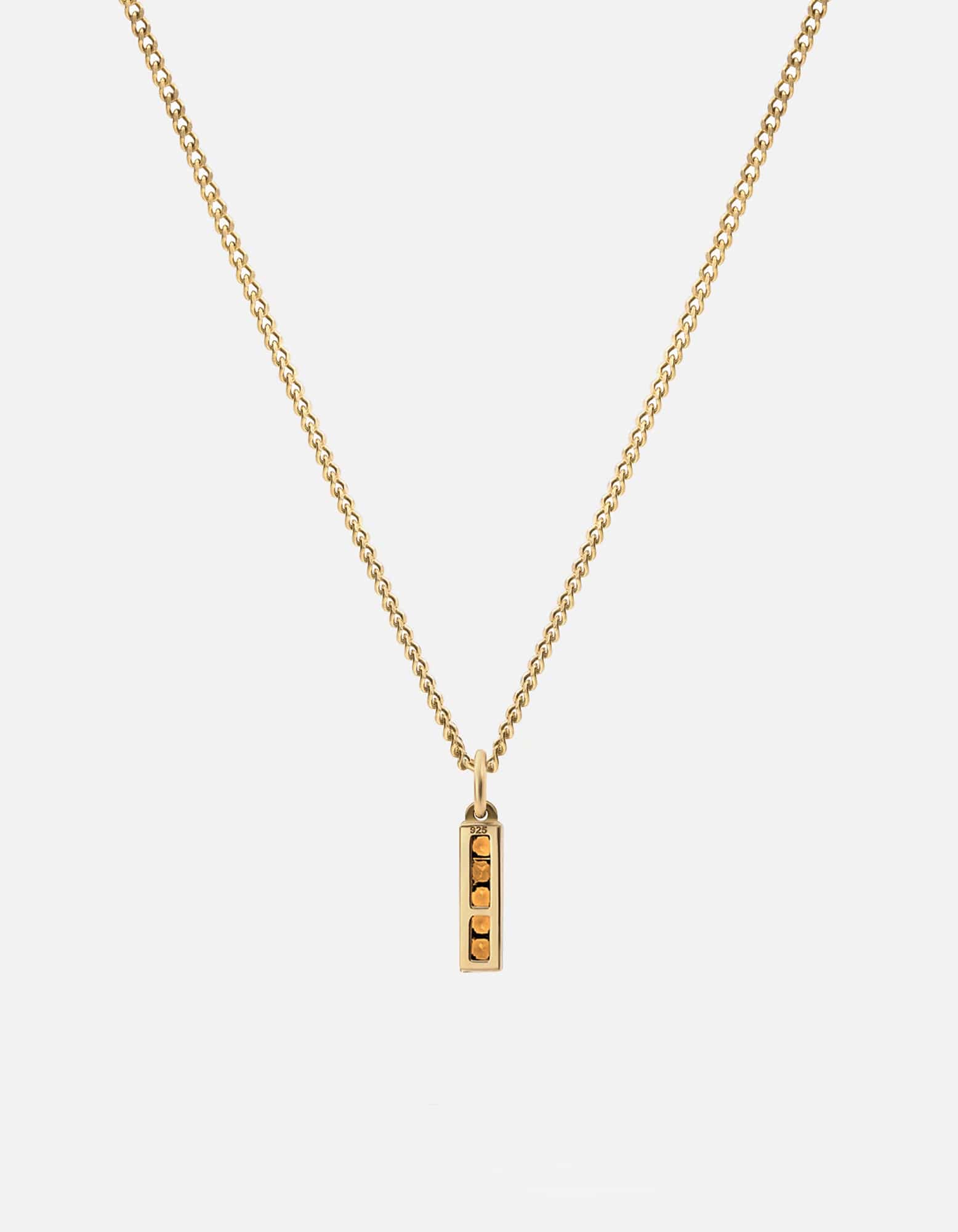 Elegant Slim Totem Citrine Necklace in Gold Vermeil - Perfect for Everyday Wear, Gifts & Spiritual Healing