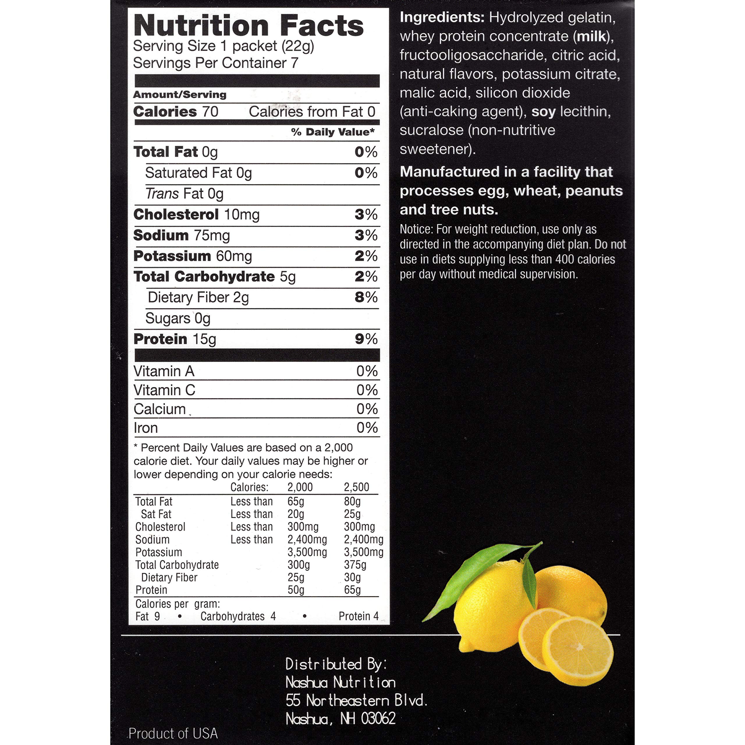 Proti-Thin High Protein Lemon Instant Drink Mix - 15g Protein, Low Calorie, Sugar-Free, Gluten-Free, 7 Servings (1 Pack) | Post-Workout Recovery & Weight Management
