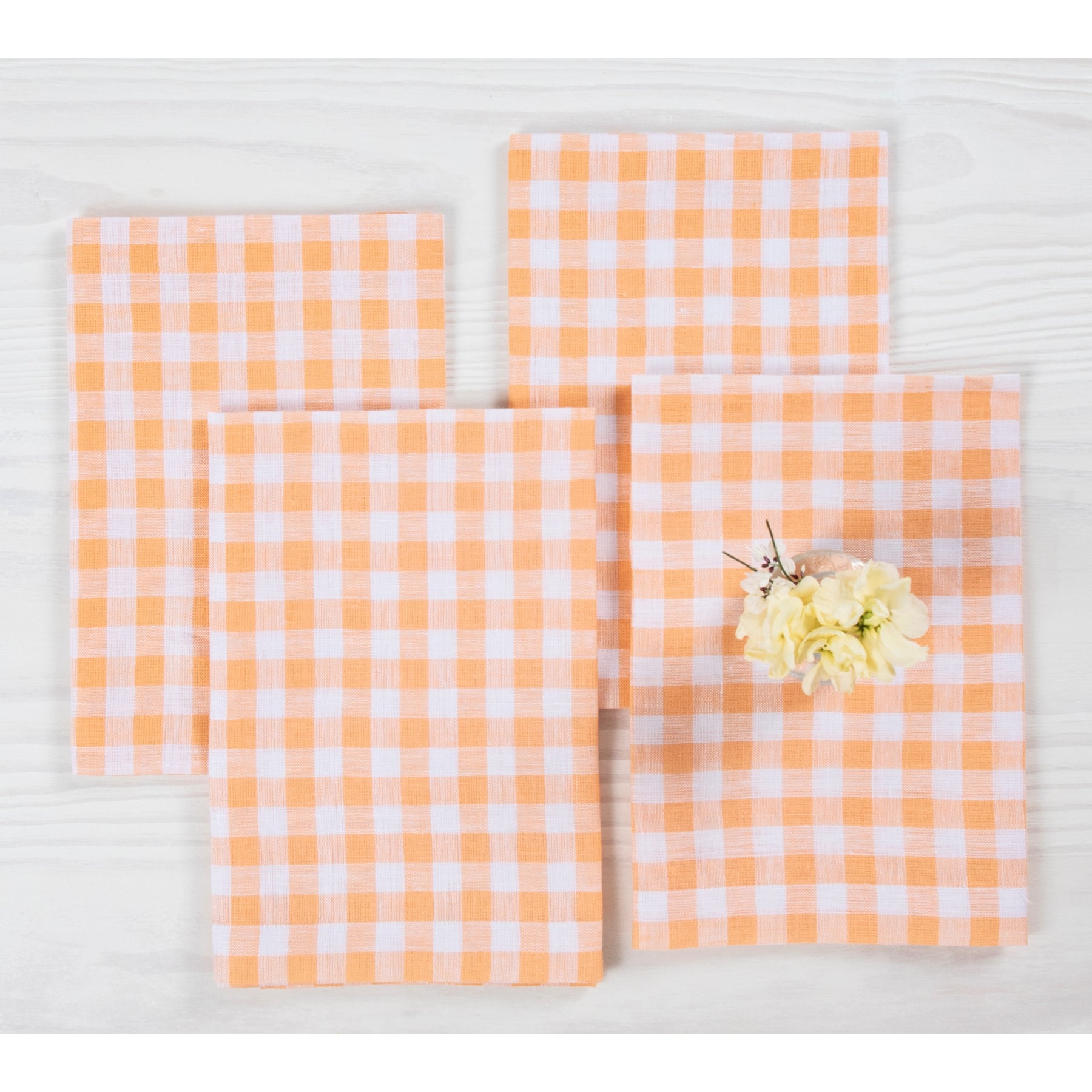 Premium Gingham Checkered Napkins Set of 4 - 100% Cotton Kitchen & Dining Cloth for Parties, Picnics, and Everyday Use