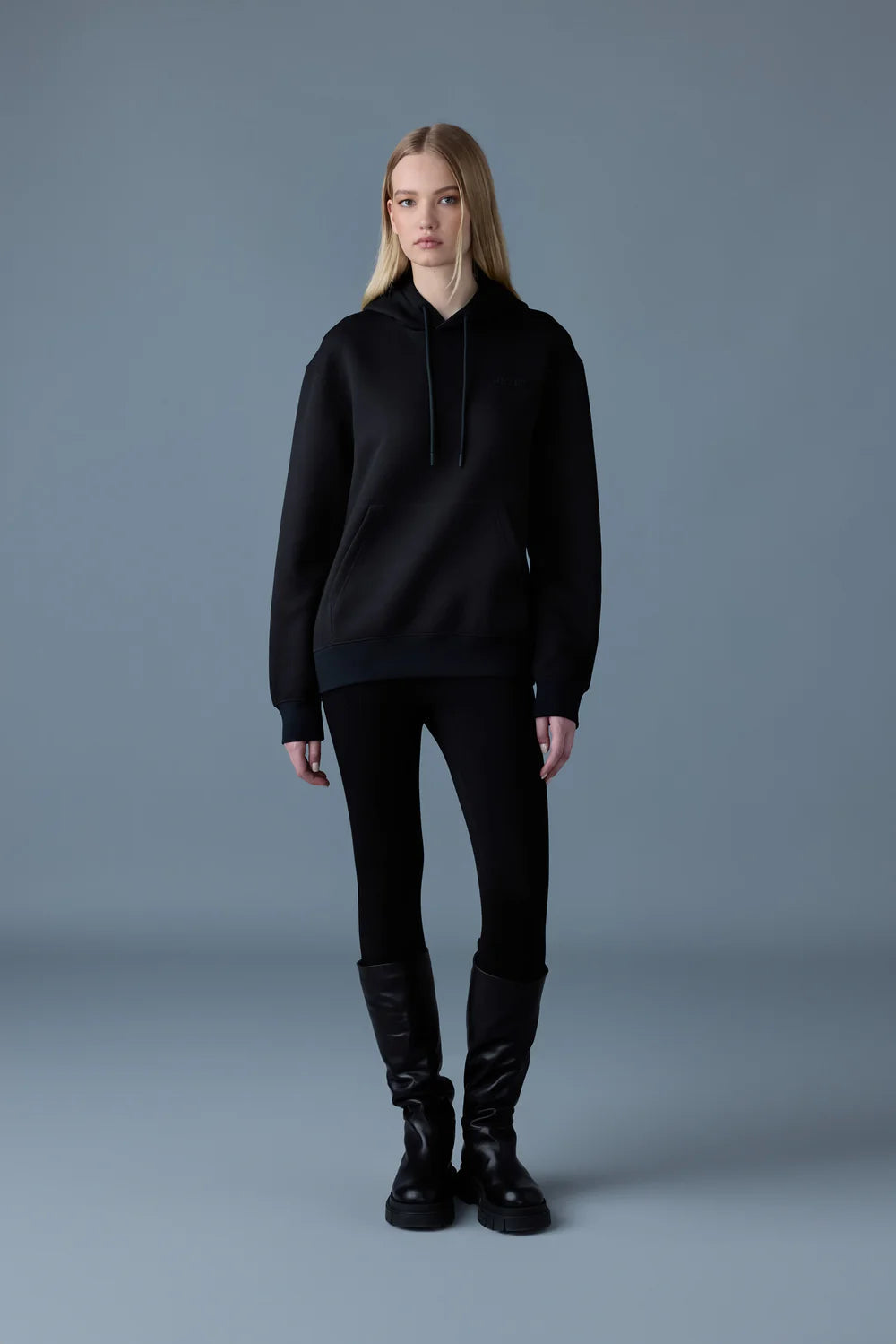 MACKAGE Krystian Double-Faced Jersey Hoodie for Women - Cozy Winter Pullover with Kangaroo Pocket | Perfect for Casual Outfits, Outdoor Activities & Layering in Cold Weather