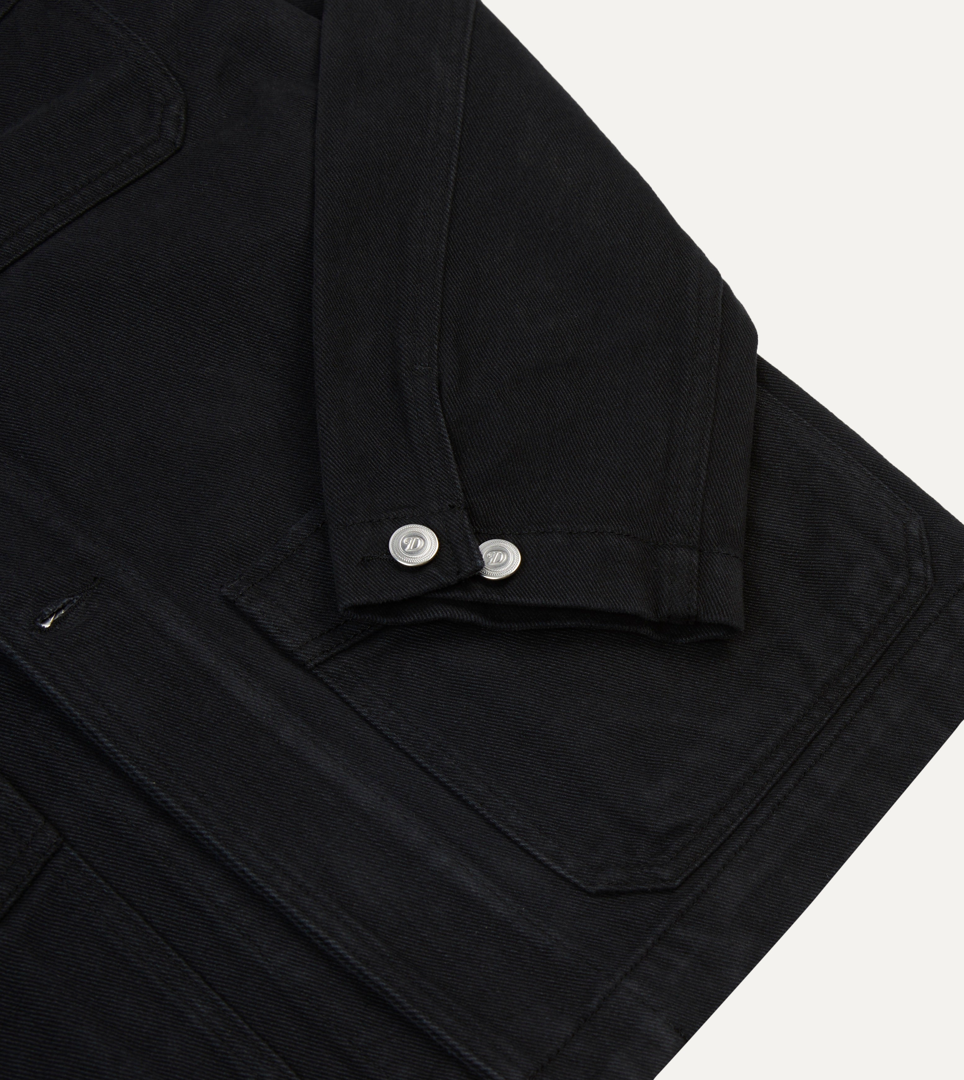 Black Heavy Twill Cotton Five Pocket Chore Jacket for Men - Durable Workwear for Outdoor Labor, Farming & Casual Wear