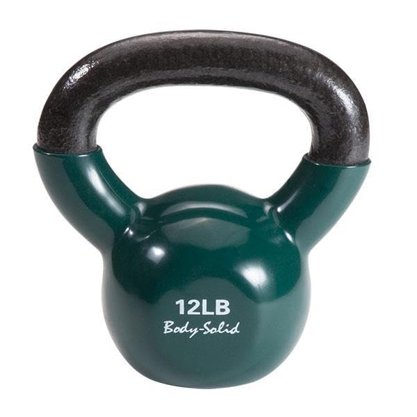 Body-Solid Vinyl Coated Kettlebells with Ergonomic Grip Handles - Premium Weight Training & Core Workout Equipment for Home Gym, CrossFit, and Functional Fitness