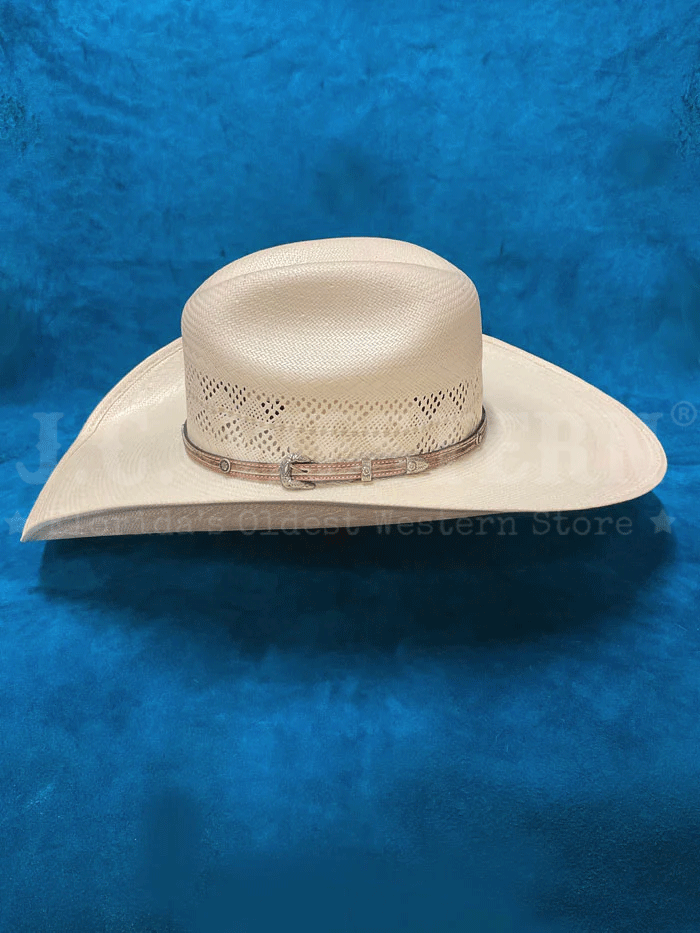 Larry Mahan MSP430PALX 10X Cowboy Hat - Ivory Straw Western Hat for Men - Perfect for Rodeo, Country Music Festivals & Outdoor Adventures