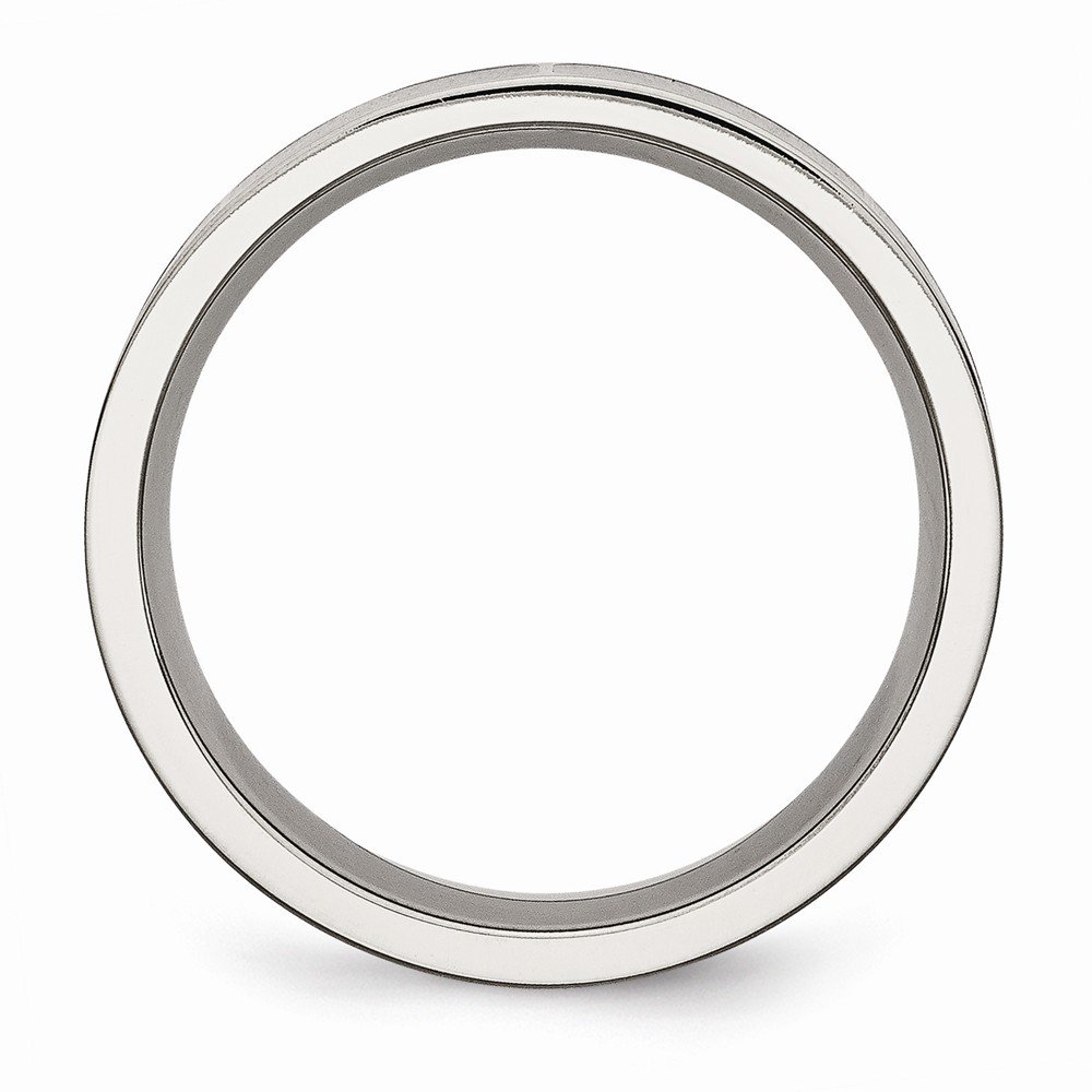 Solid Titanium Black Enamel 6mm Flat Wedding Band Ring for Men - Durable & Comfortable for Everyday Wear, Anniversary Gifts & Special Occasions