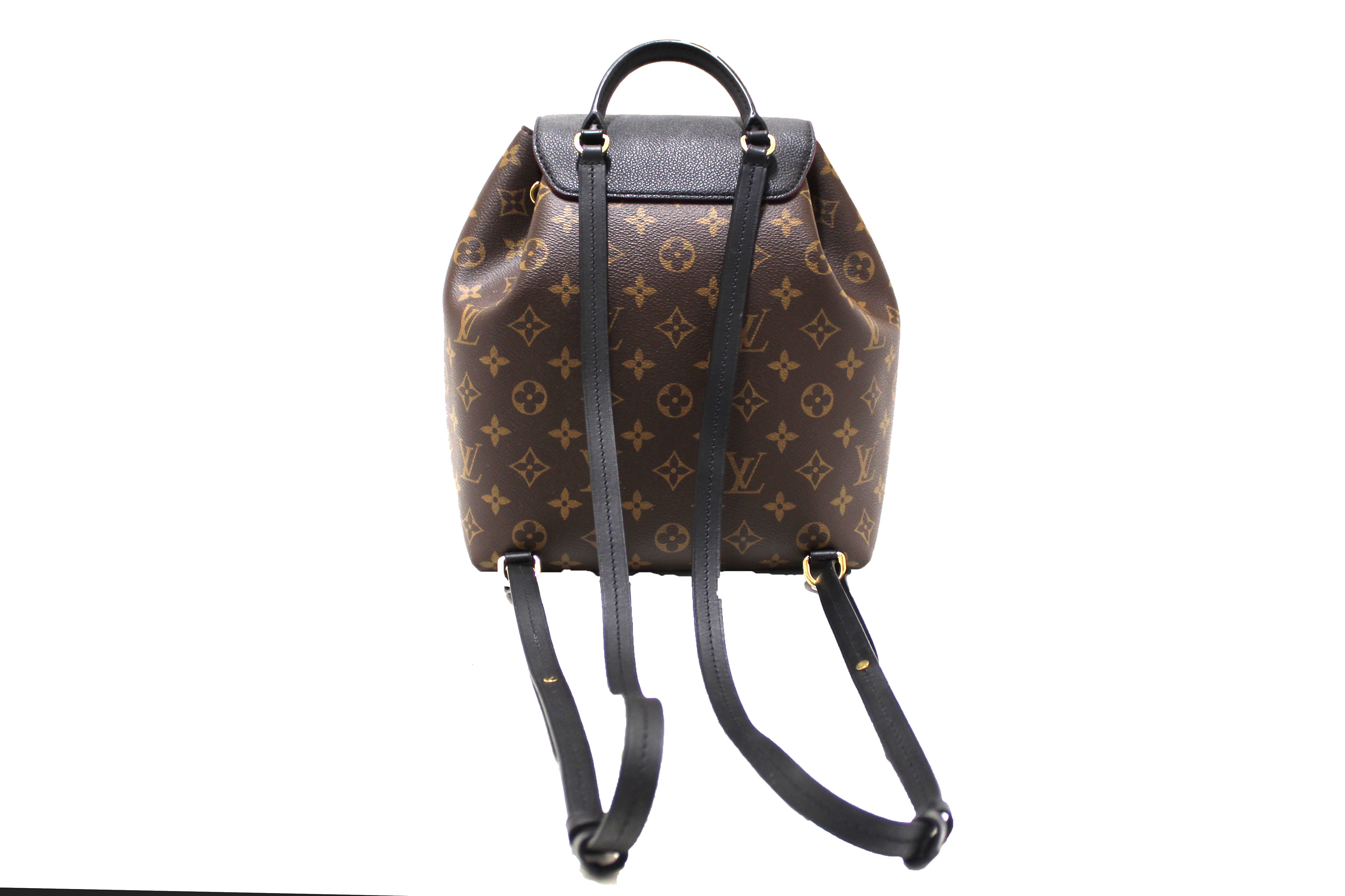 Authentic Louis Vuitton Monogram Montsouris PM Backpack - Genuine Black Leather Luxury Handbag for Women, Perfect for Travel, Work & Everyday Use