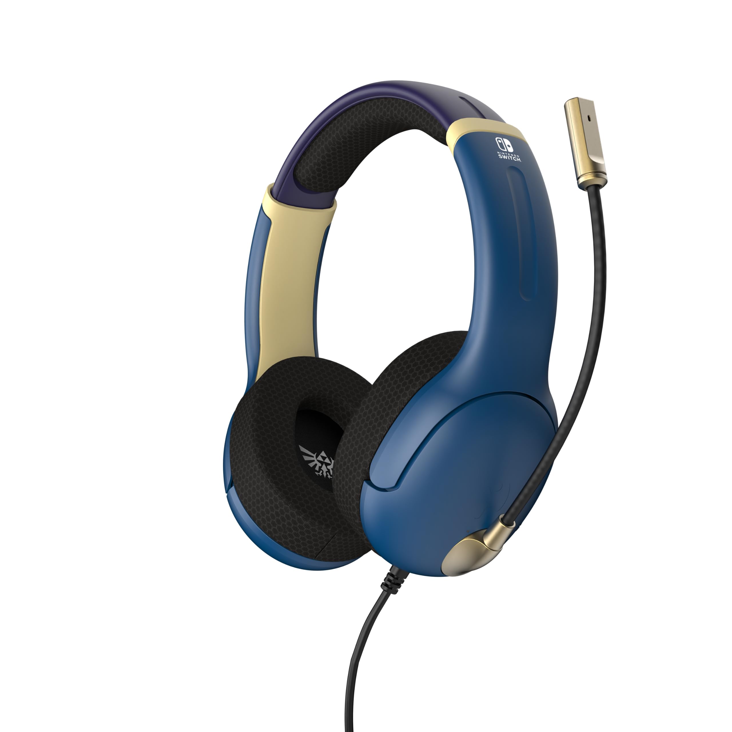 PDP Gaming AIRLITE Wired Stereo Gaming Headset with Noise-Cancelling Mic - Compatible with Nintendo Switch, Switch Lite & Switch OLED (Legend of Zelda Hyrule Blue) - Perfect for Gaming, Streaming & Online Chat