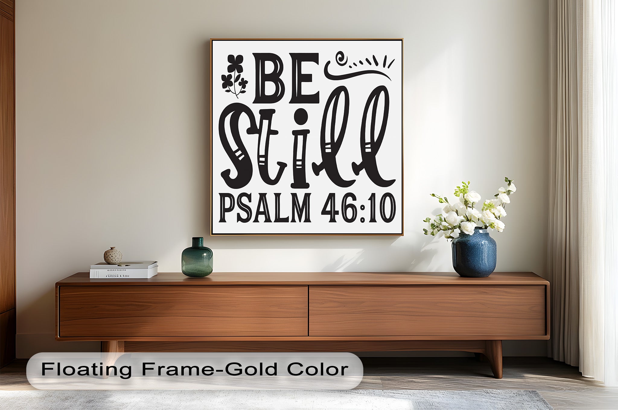 Be Still - Psalm 46:10 Scripture Bible Verse Oil Painting Wall Art for Home Decor, Church, Office & Christian Gift