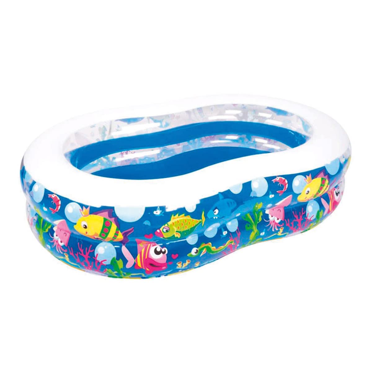 Sun Club AVENLI Figure 8 Pool - Large Inflatable Swimming Pool for Kids, Fun Sea Animal Design, 175 x 109 cm, Blue, Size L (JL-211806) - Perfect for Backyard, Garden, and Summer Water Play