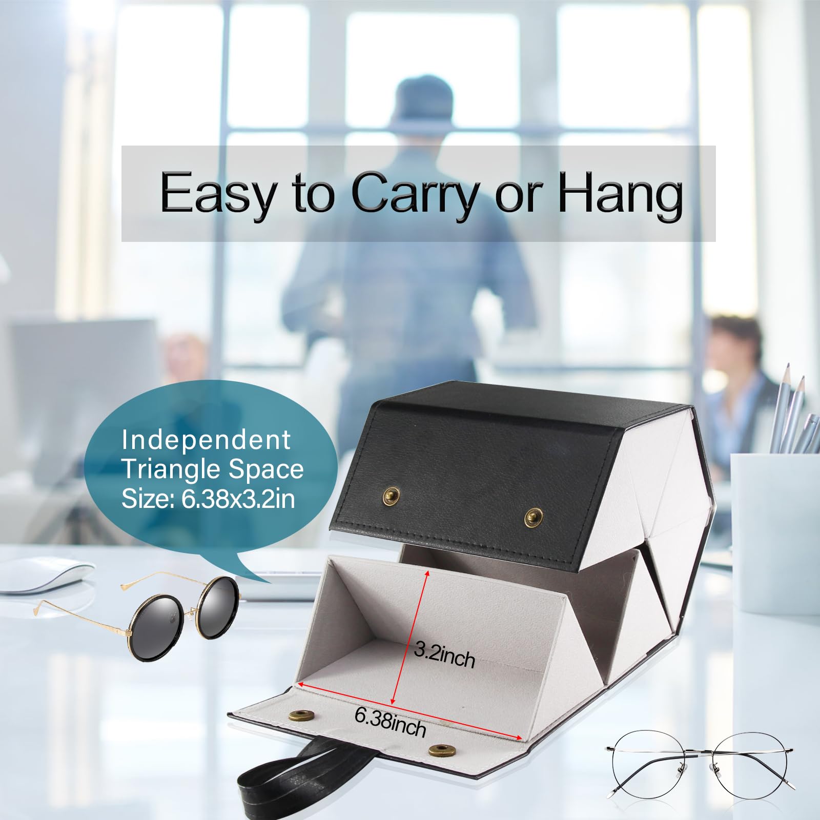 Premium Travel Sunglasses Organizer Case - Holds 4, 5 or 6 Pairs | Compact & Protective Eyewear Storage for Men & Women | Perfect for Airplane, Beach & Outdoor Adventures