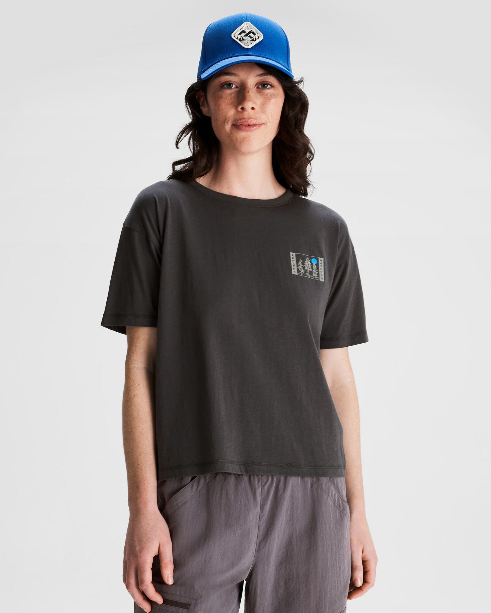 Women's Explore Nature Organic Cotton T-Shirt - Eco-Friendly Casual Tee for Hiking, Travel & Outdoor Adventures | Shale Color