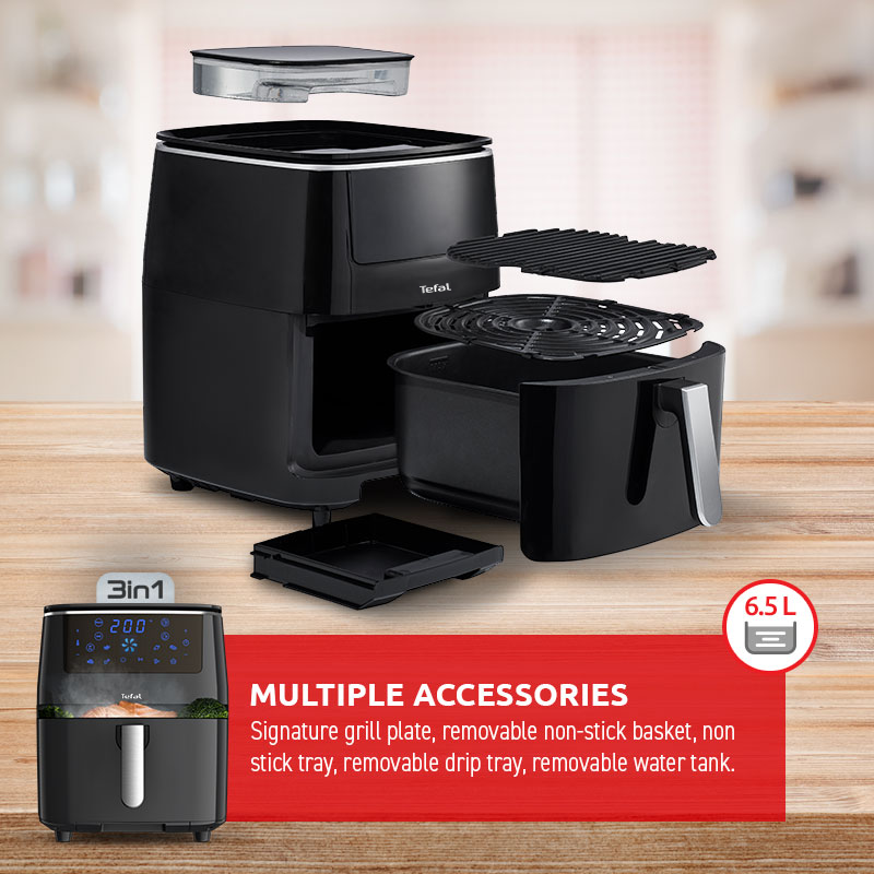 Tefal FW2018 XXL 3-in-1 Air Fryer with Grill & Steam Functions - Healthy Oil-Free Cooking for Family Meals, Parties & Quick Weeknight Dinners