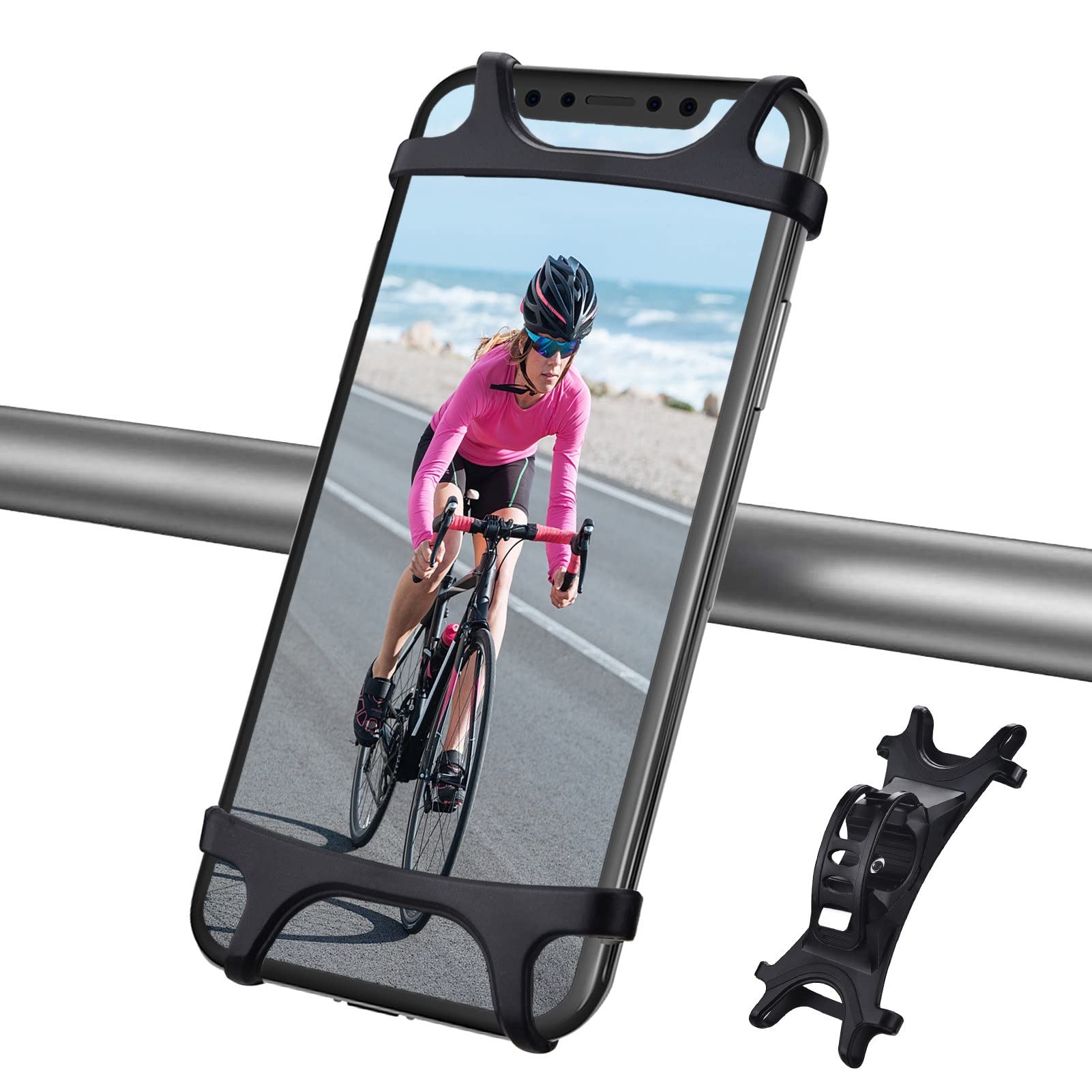 360° Rotatable Adjustable Bike Phone Mount - Universal Motorcycle & Bicycle Handlebar Phone Holder - Easy Installation Cycling Accessories for iPhone Android - Perfect for Commuting, Road Trips & Outdoor Adventures