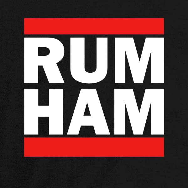 Pop Threads Rum Ham Funny Logo Parody Long Sleeve T-Shirt - Vintage Inspired Comedy Graphic Tee for Men & Women - Perfect for Casual Wear, Costume Parties & TV Show Fans