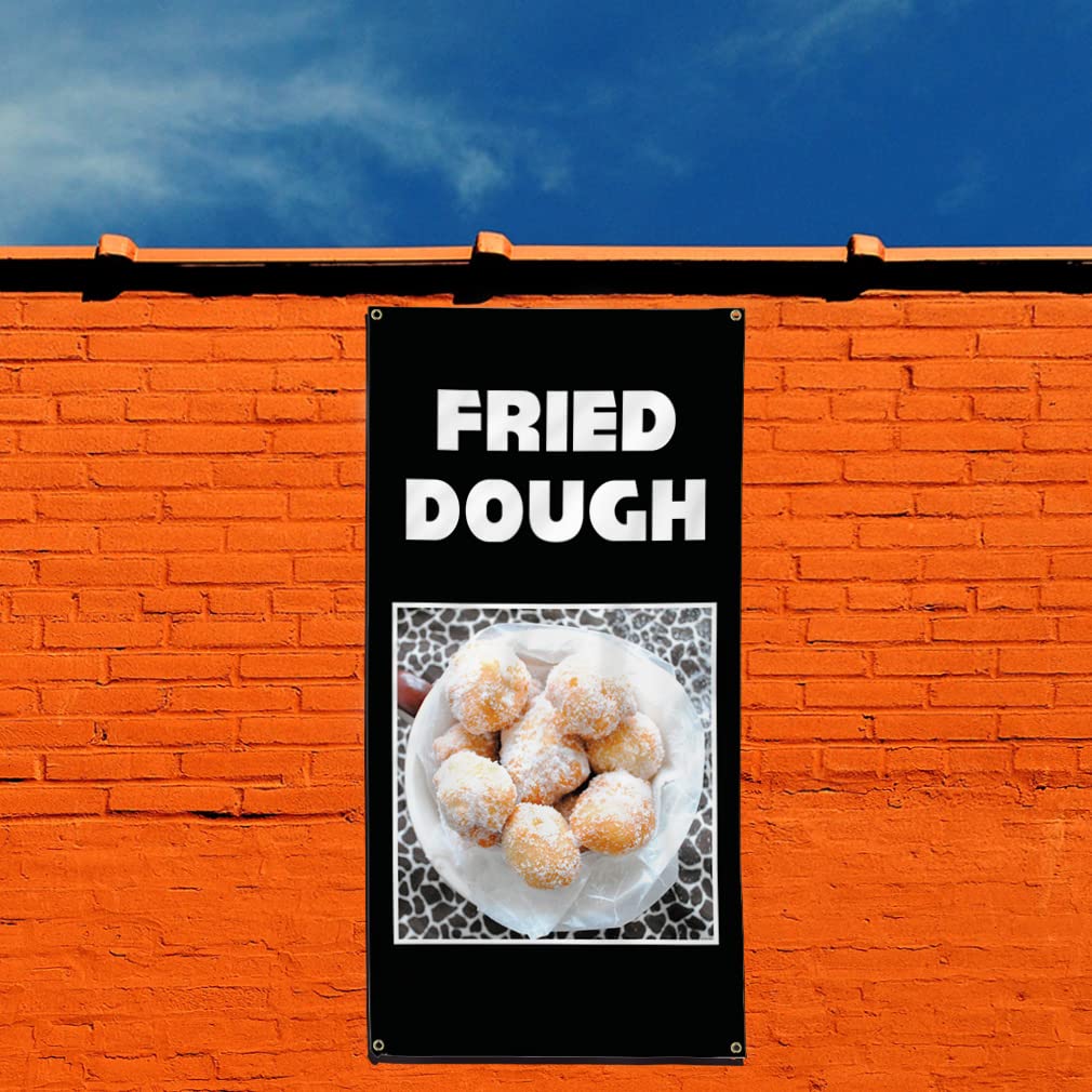 Premium Vertical Vinyl Banner - Weatherproof Outdoor Sign for Food Fairs, Restaurants & Cafes (72x36 Inches with 6 Grommets) - Perfect for Food Markets, Industrial Yard Signs & Business Advertising