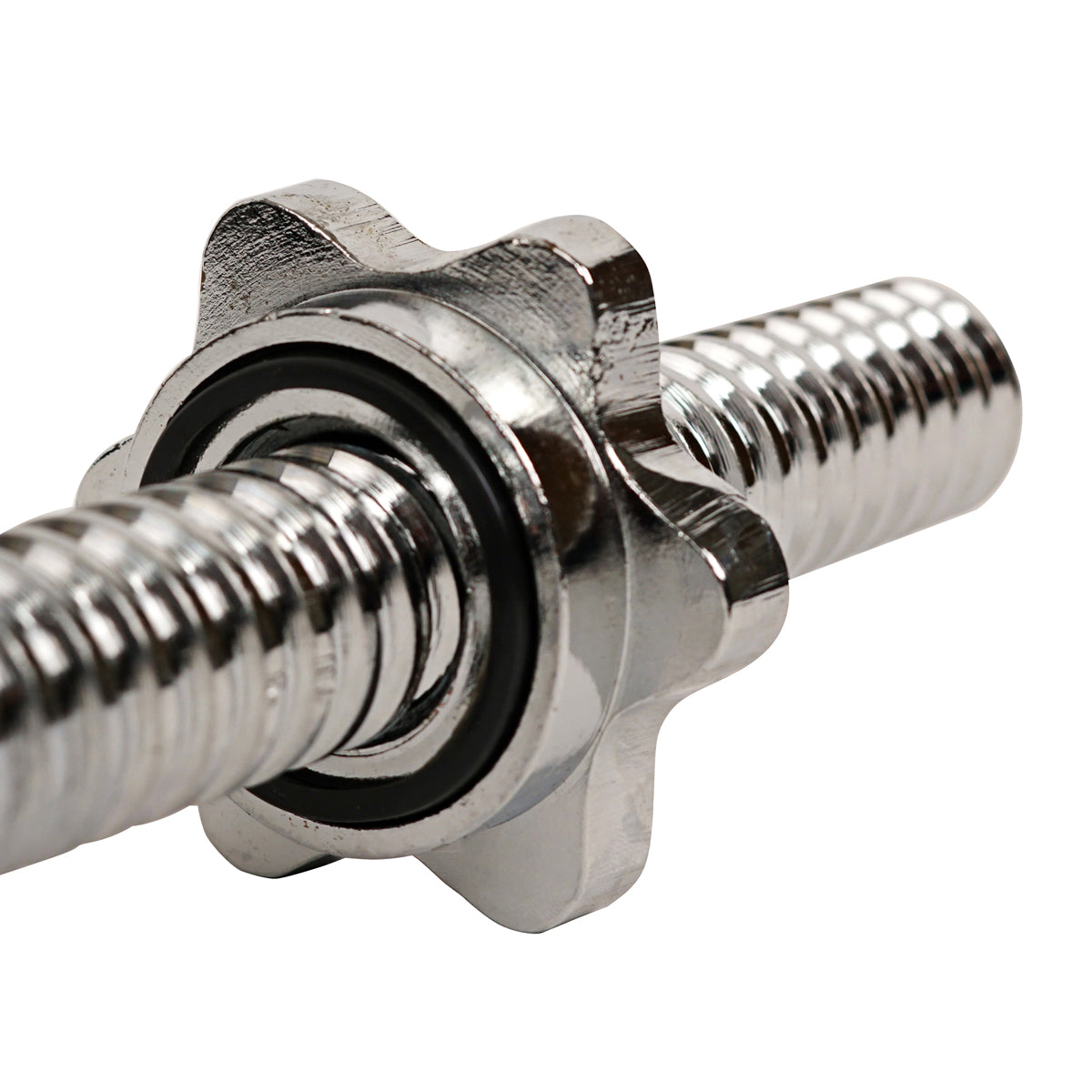 47-Inch Olympic Threaded Chrome Curl Bar with Ring Collars - Perfect for Home Gym Strength Training & Weightlifting Workouts