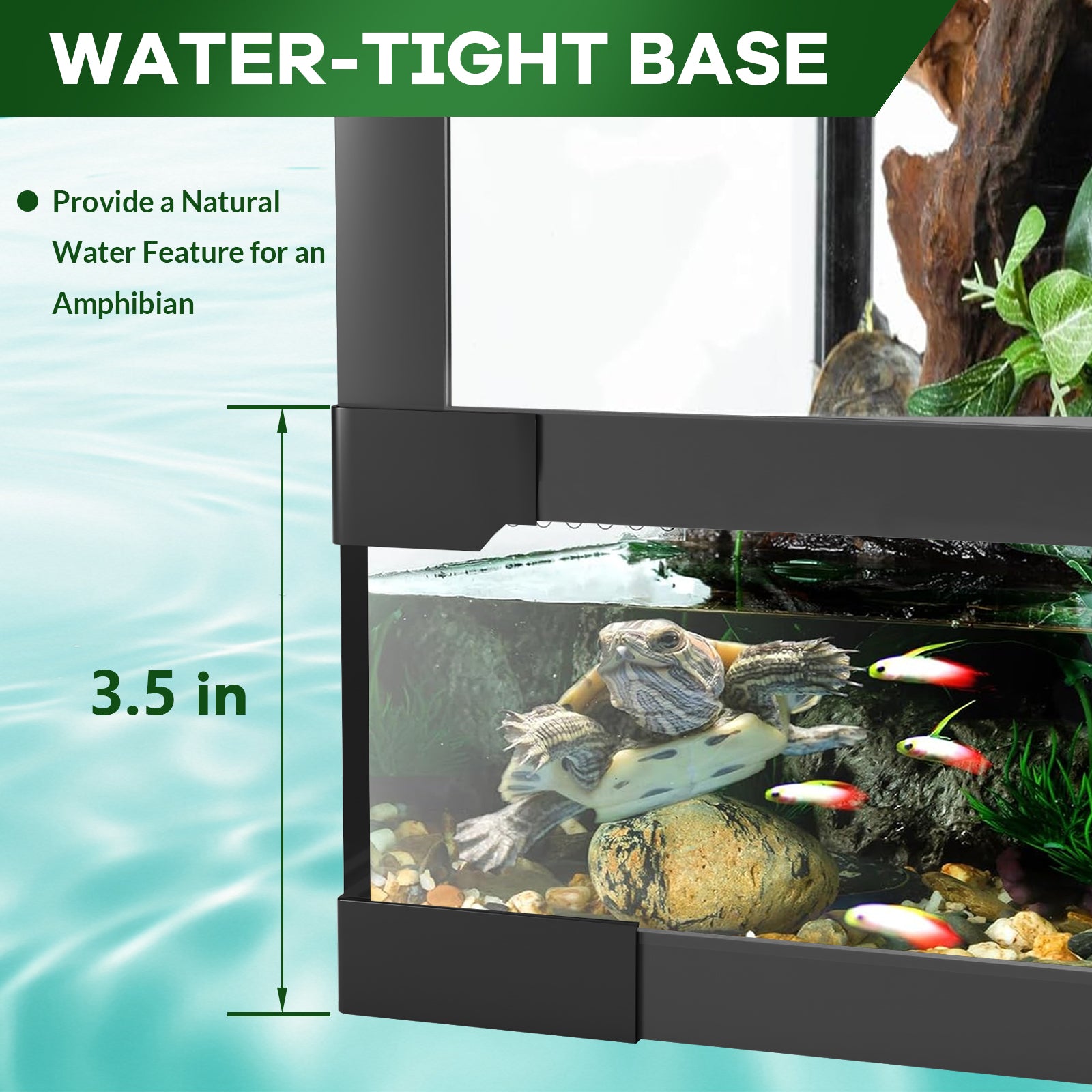 GARVEE 34 Gallon Reptile Glass Terrarium with Double Hinge Door & Anti-Escape Design - Top & Side Screen Ventilation for Lizards, Snakes & Geckos - Perfect for Reptile Habitat & Home Decor
