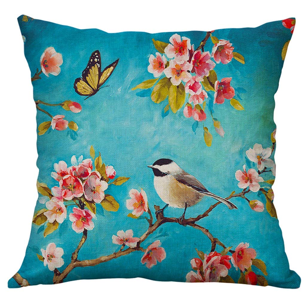 iYBWZH Simple Linen Printed Pillow Cover - Farmhouse Style Decorative Cushion Case for Sofa, Bed, Car & Home Decor | Soft & Stylish Throw Pillow Cover for Living Room, Nursery & Office