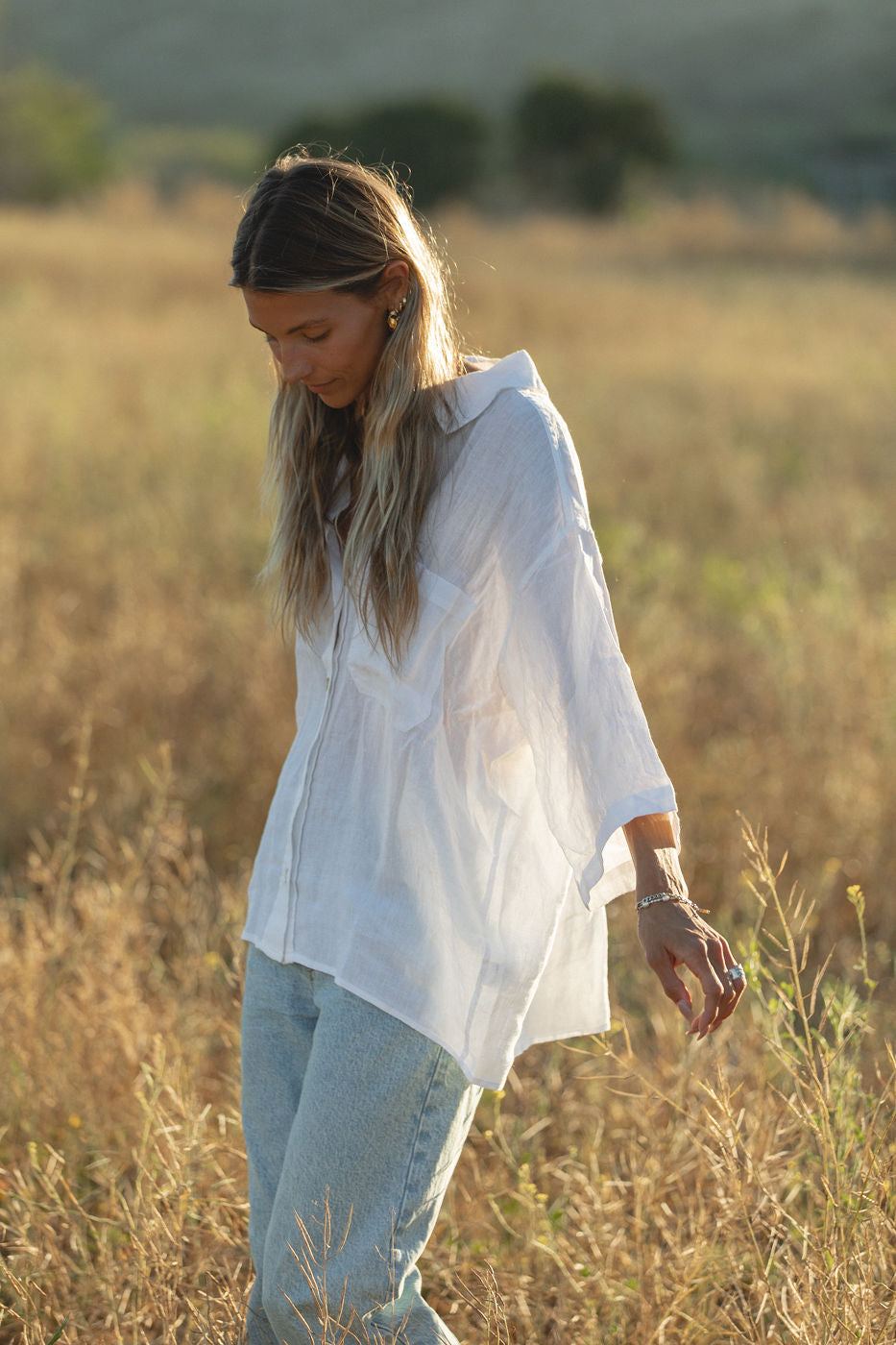 Sea Breeze Washed Linen Top for Women - Soft & Breathable Summer Blouse - Perfect for Beach Vacations, Casual Outings & Boho Style