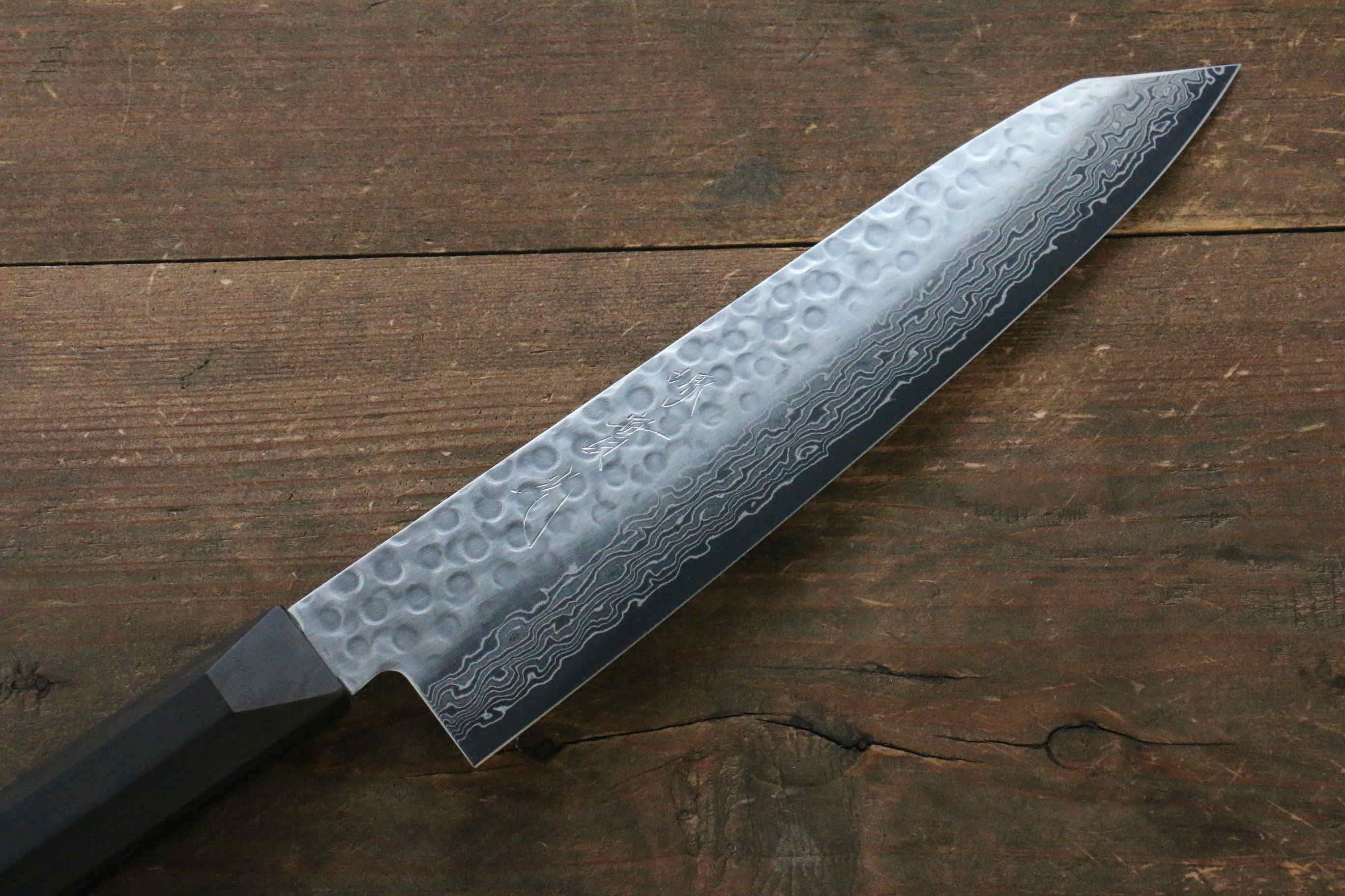 Premium Jikko VG10 17-Layer Damascus Gyuto Chef Knife 200mm - Japanese High-Carbon Stainless Steel Blade with Ebony Wood Handle - Perfect for Sushi, Meat Cutting & Professional Kitchen Use