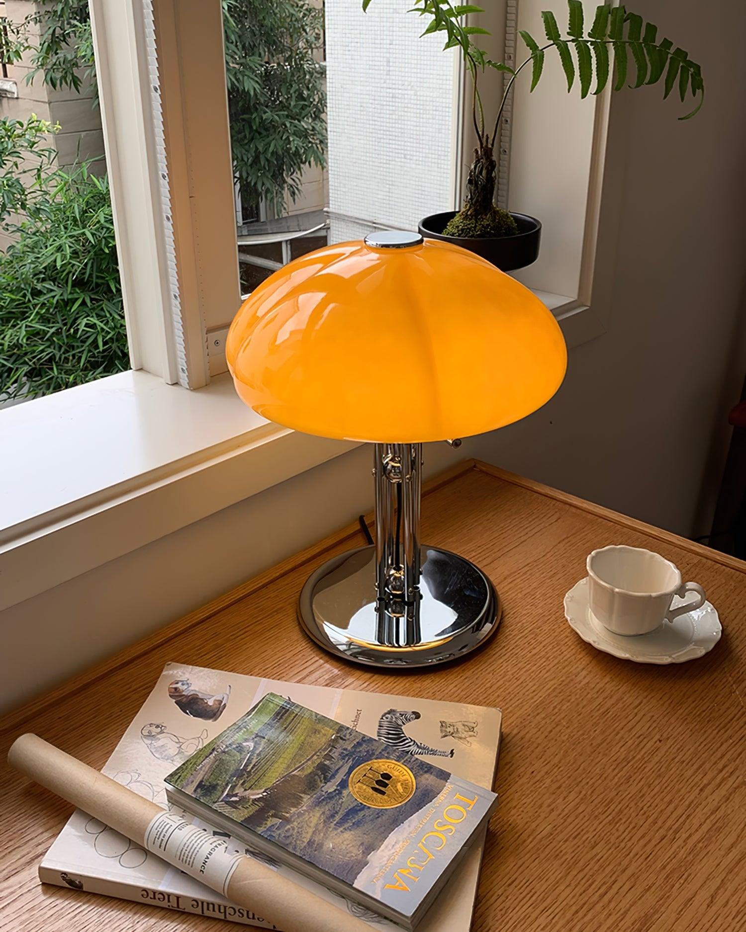 Modern Mushroom Bauhaus Table Lamp - Minimalist Design for Bedroom, Living Room & Office - Warm White LED Light for Cozy Ambience