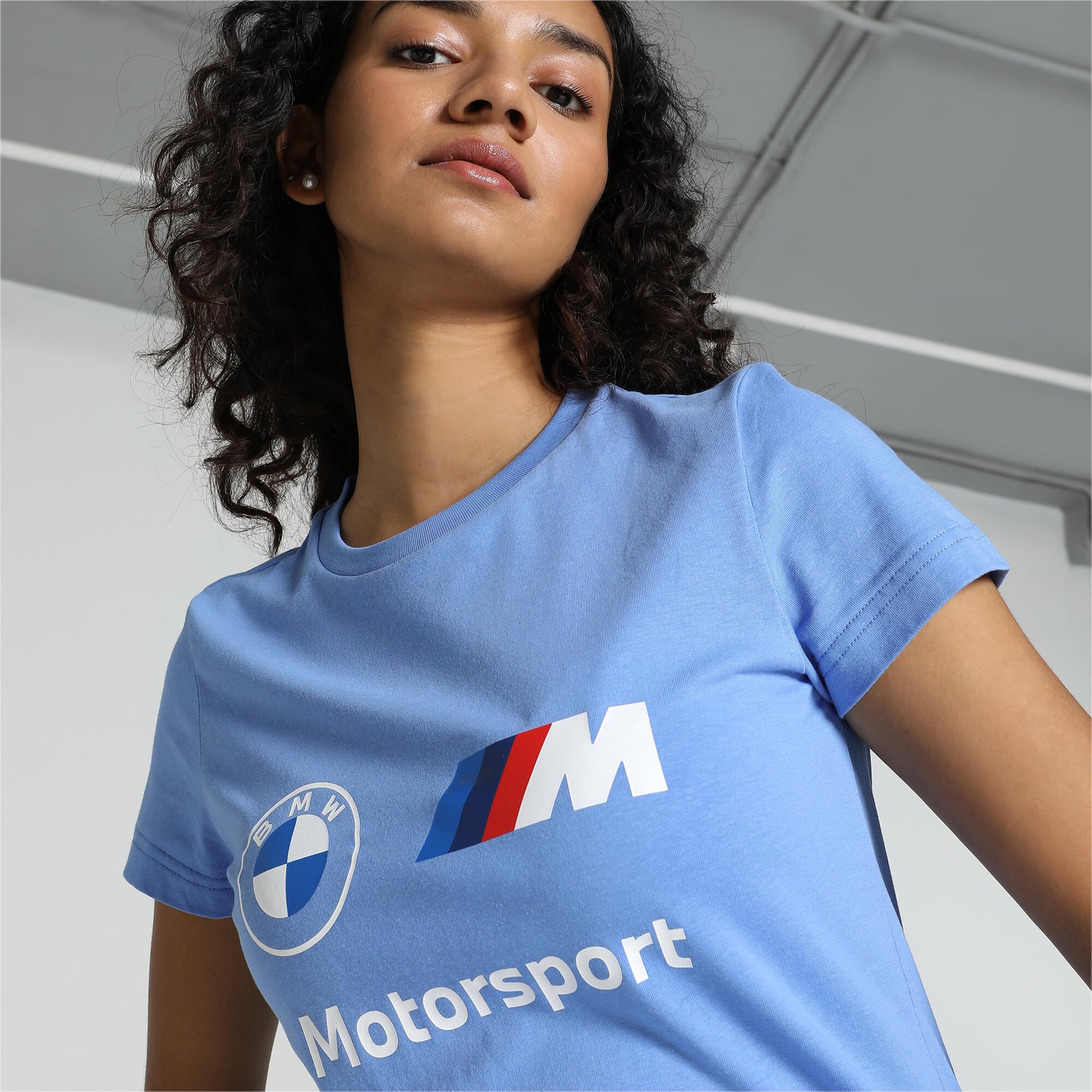 PUMA Women's BMW M Motorsport Essentials Logo T-Shirt - Stylish & Comfortable Casual Wear for Sports, Gym & Everyday Outfits